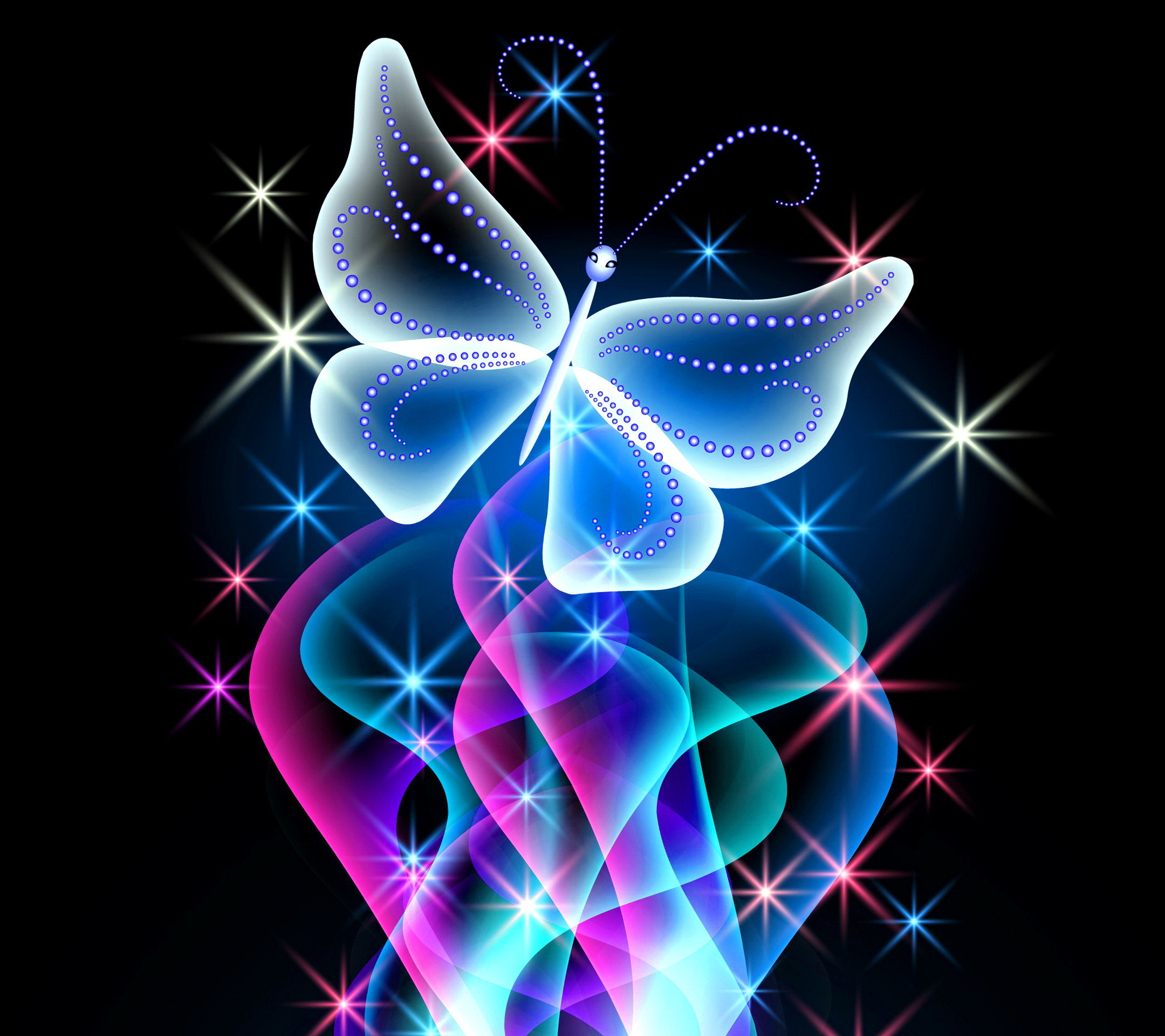 2160x1920 Animal Wallpapers | Neon Butterfly Desktop Background wallpapers HD free -  497368