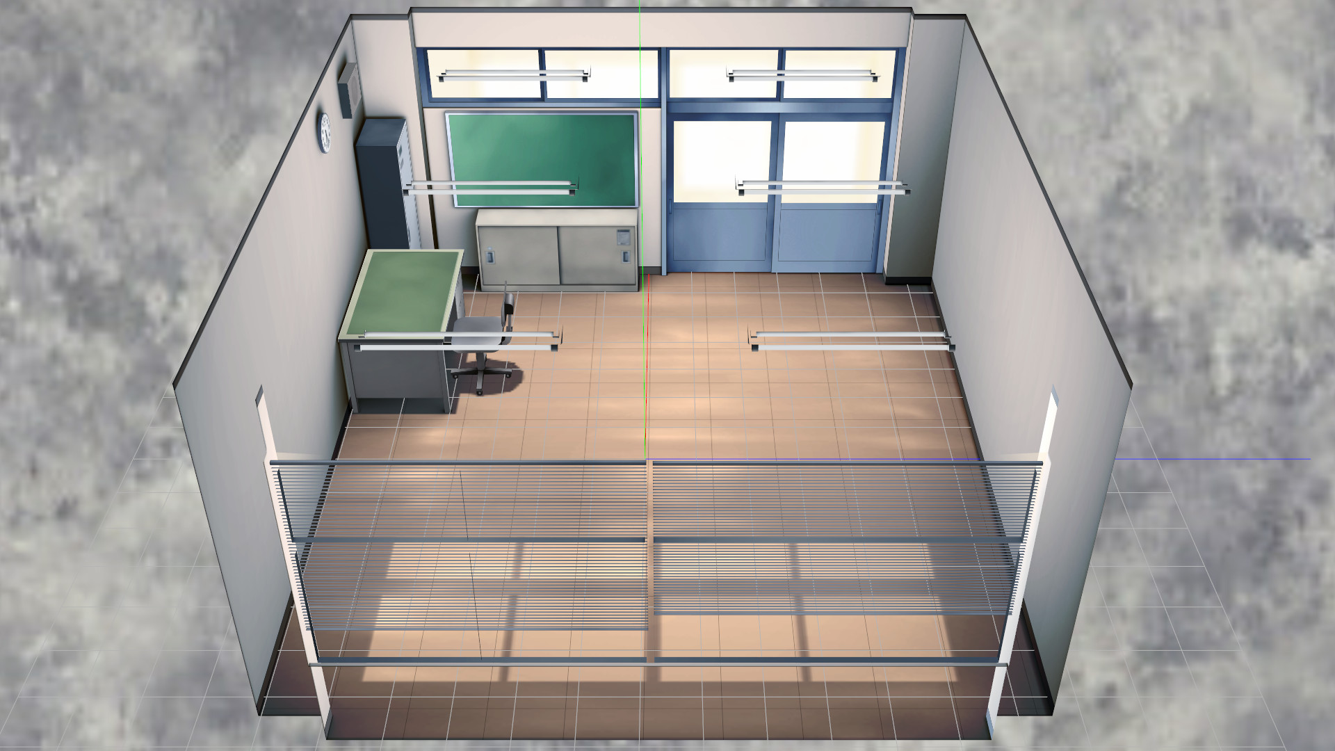 1920x1080 ... MMD Empty School Office Stage by Maddoktor2