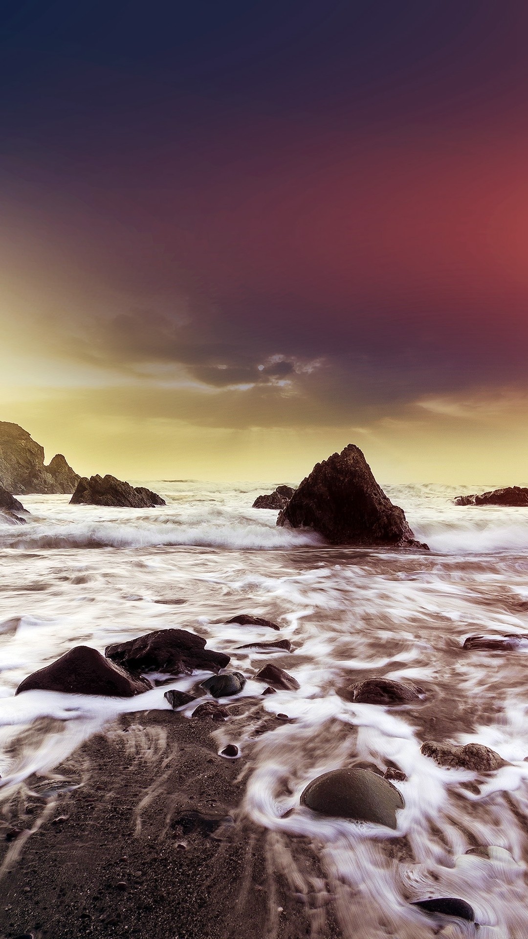 1080x1920 Red Wave Ocean Beach Flare Natur iPhone 8 Plus Wallpaper
