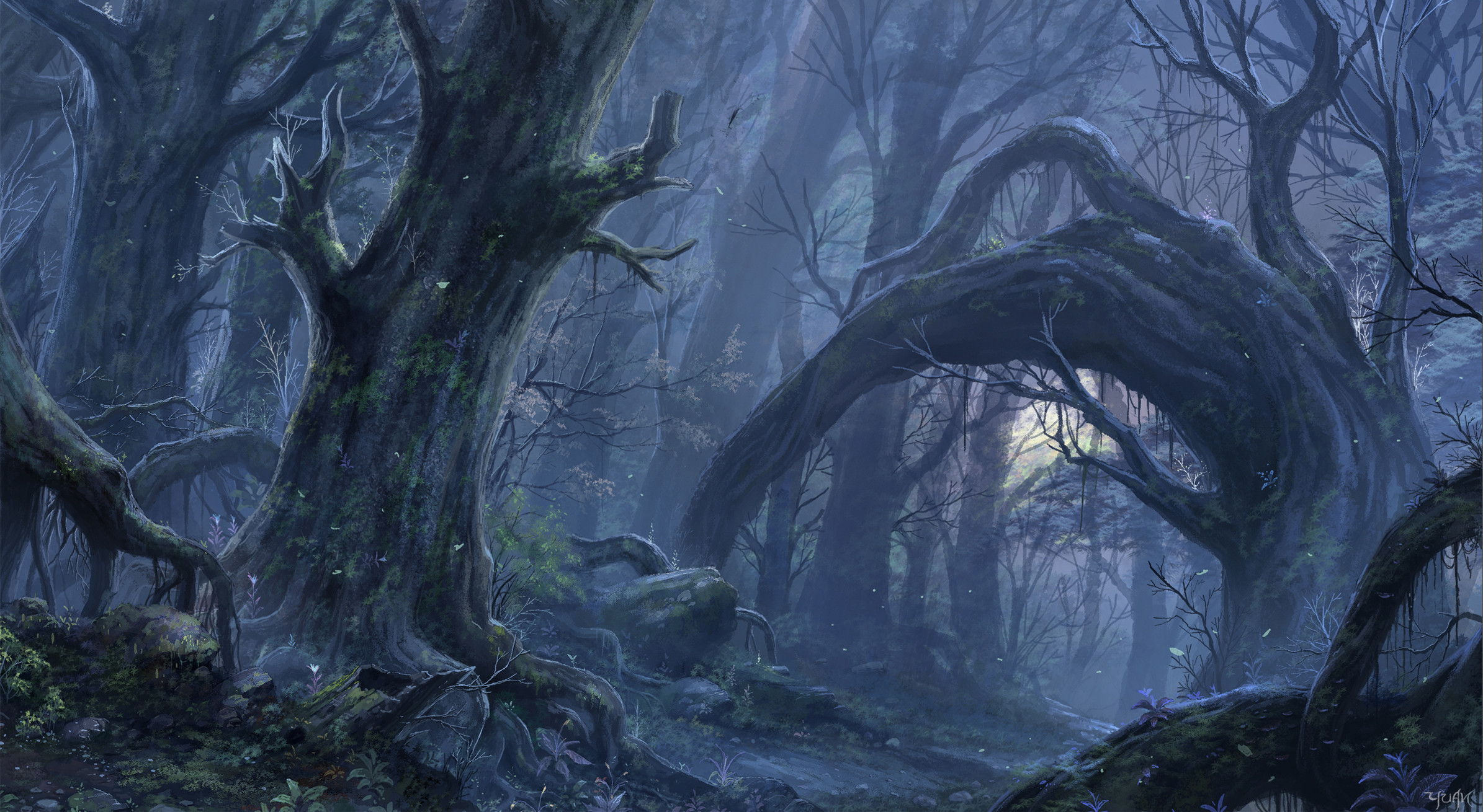 2390x1310 Forest.jpg (2390Ã1310) | Beautiful | Pinterest | Dark forest, Landscaping  and Darkness