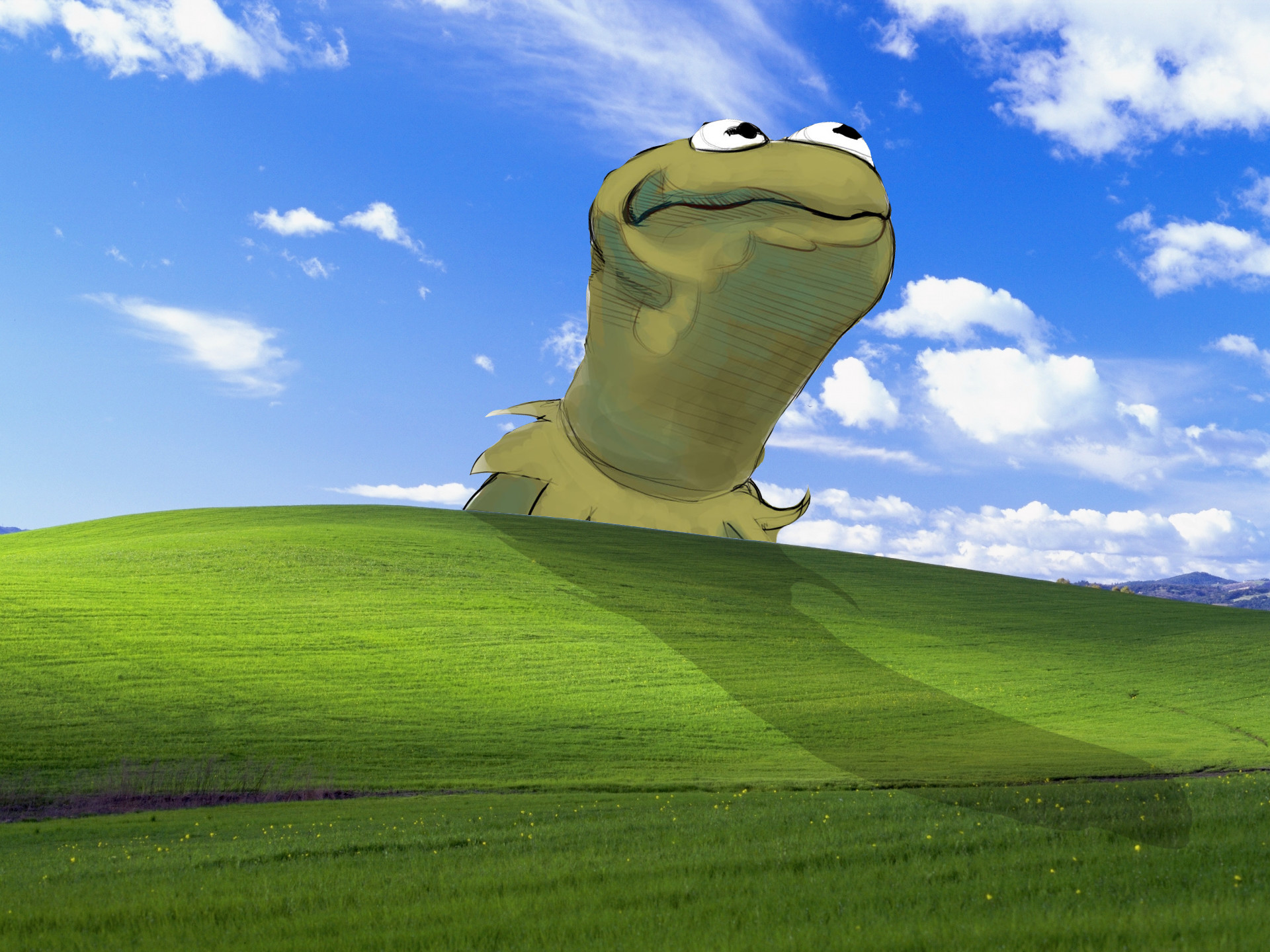 1920x1440 This is my new favorite wallpaper ... Bliss Windows XP Kermit The Frog  Microsoft
