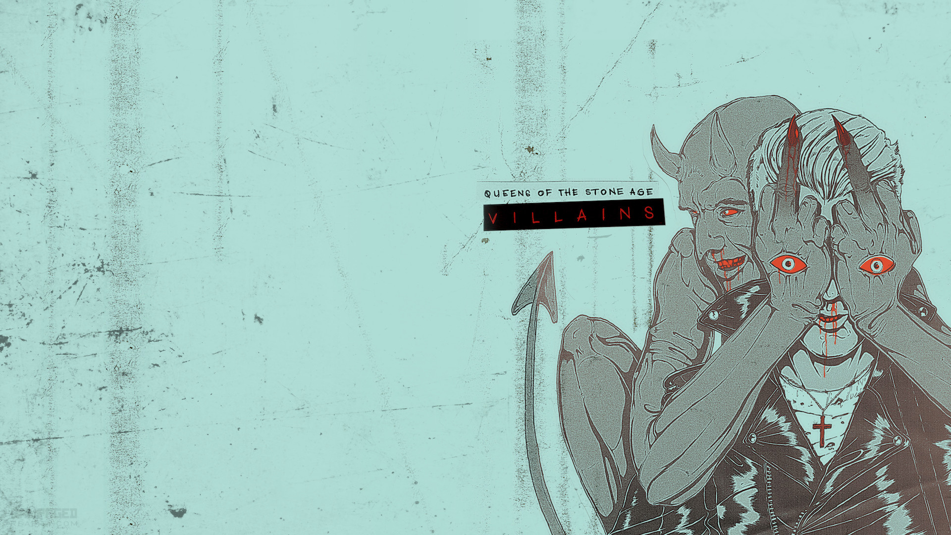 1920x1080 Queens of the Stone Age - Villains Indie Wallpaper  / Artwork by  boneface http://www.boneface.co.uk/