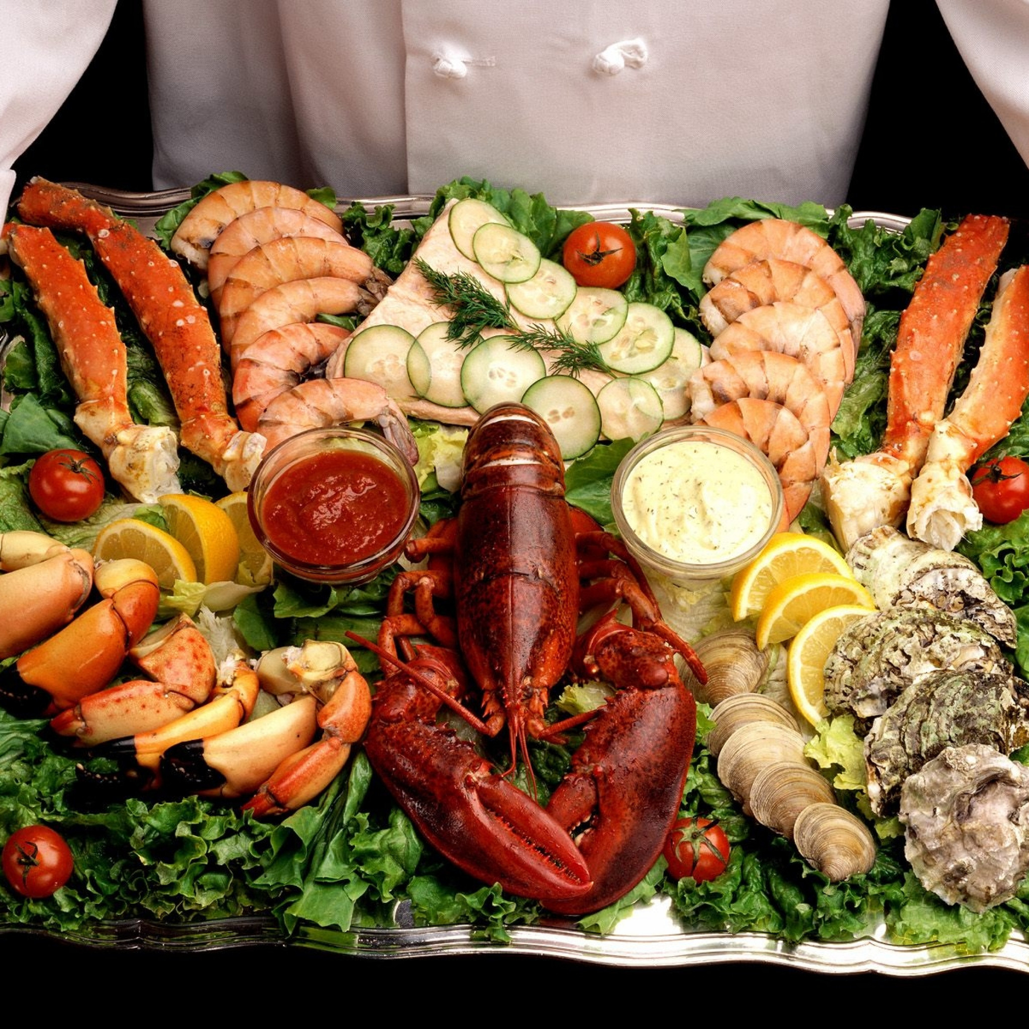 2048x2048  Wallpaper seafood, catering, beautiful, delicious