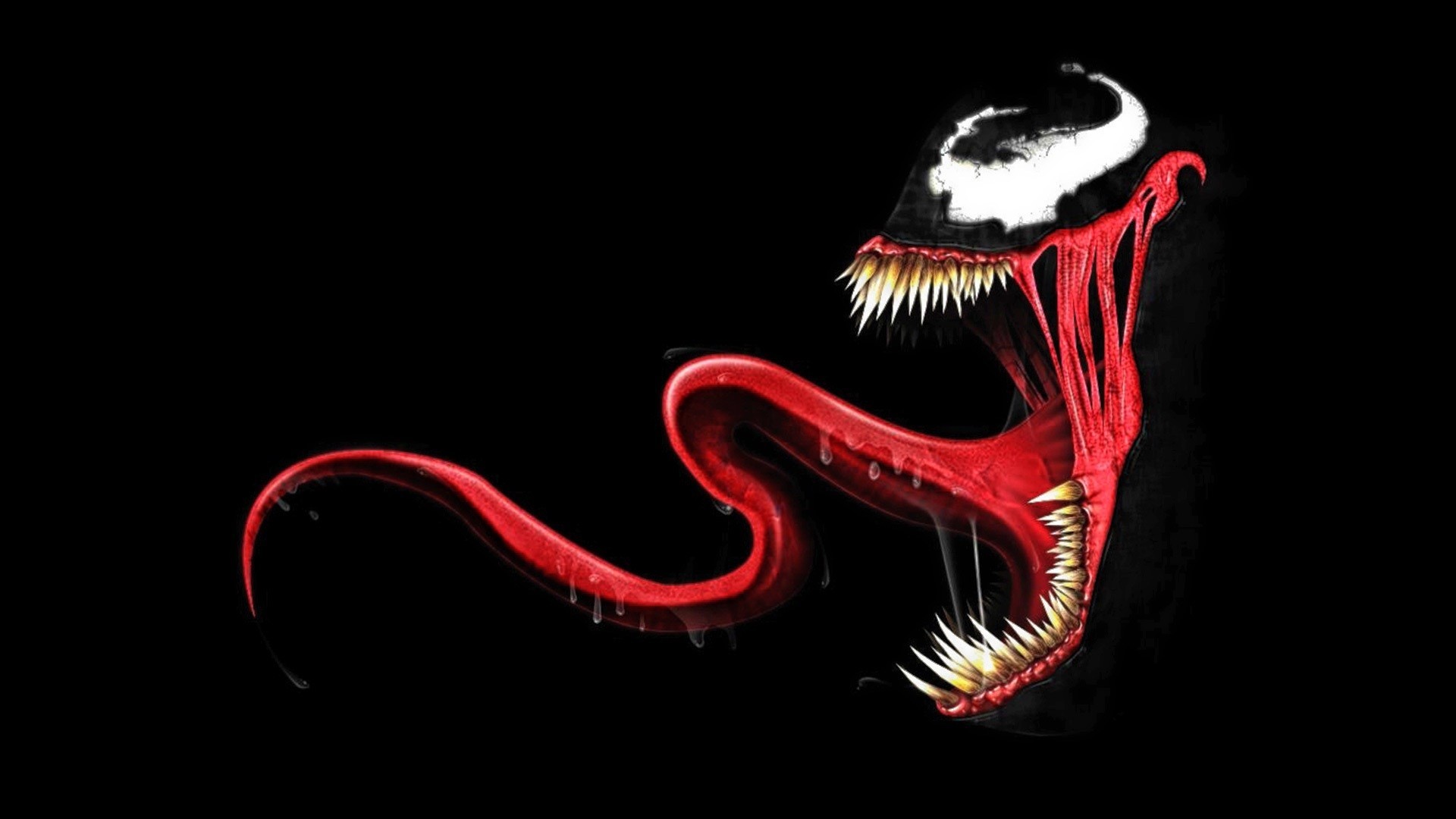 1920x1080 Backgrounds Black Comics Spider-Man Symbiote Tongue Venom