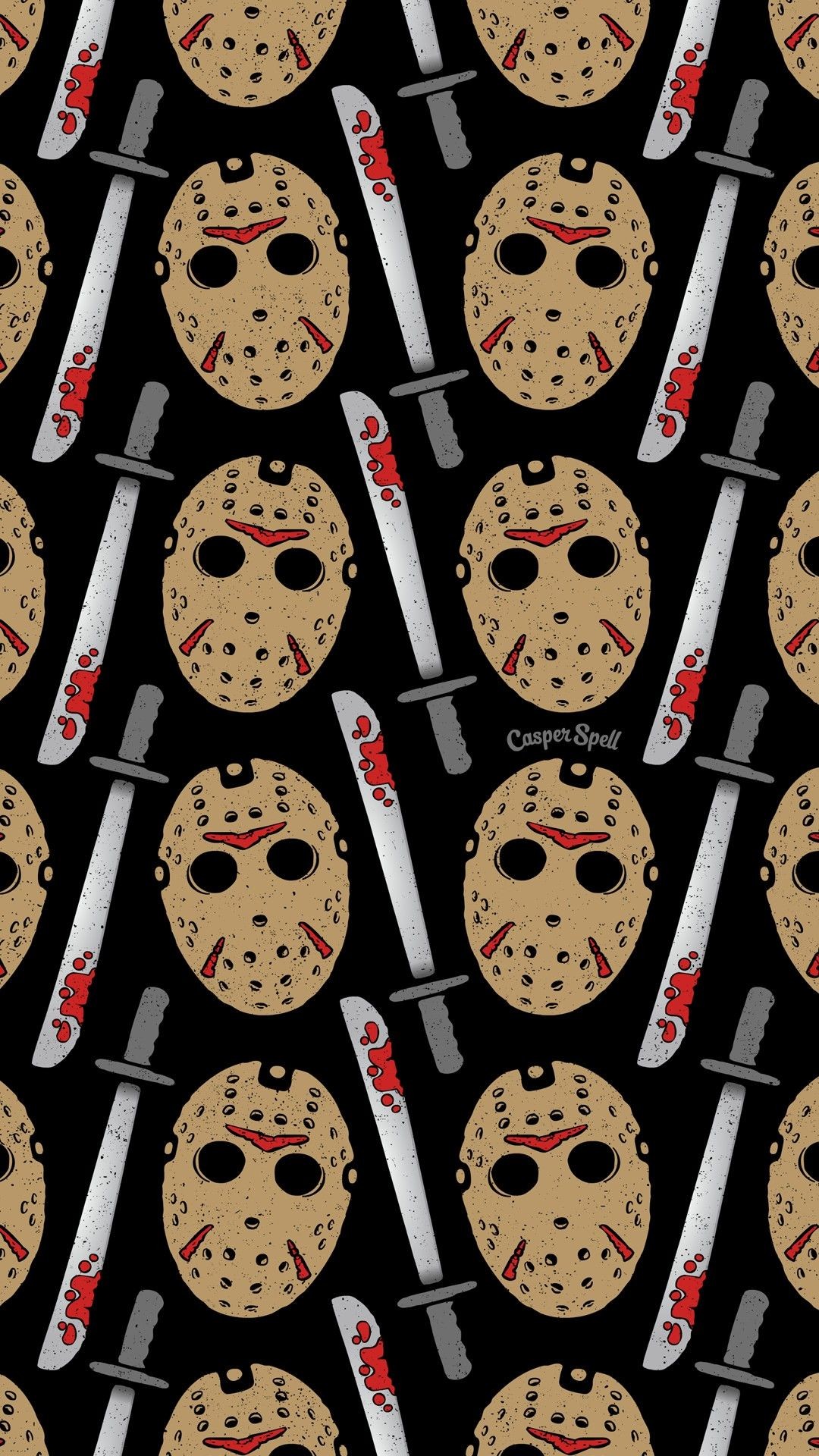 1080x1920 Friday the 13th Jason Voorhees repeat pattern art surface design  illustration background wallpaper patterns wallpapers backgrounds free  horror killer ...