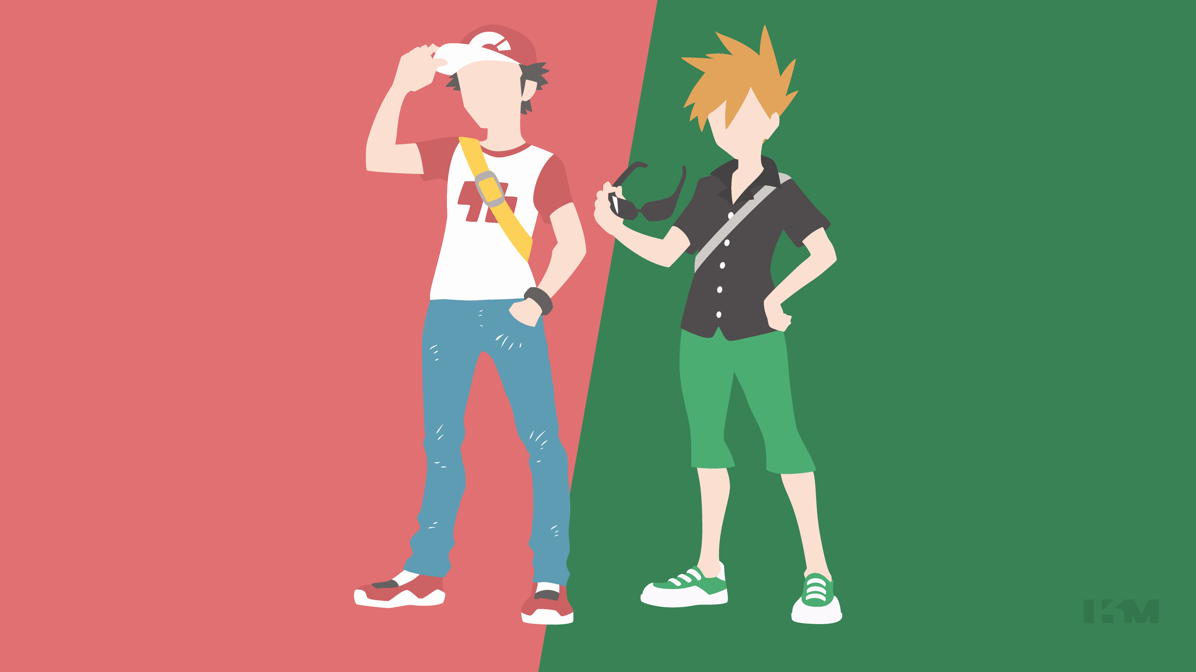 3840x2160 ... Pokemon Sun/Moon - Trainer Red and Blue by Krukmeister