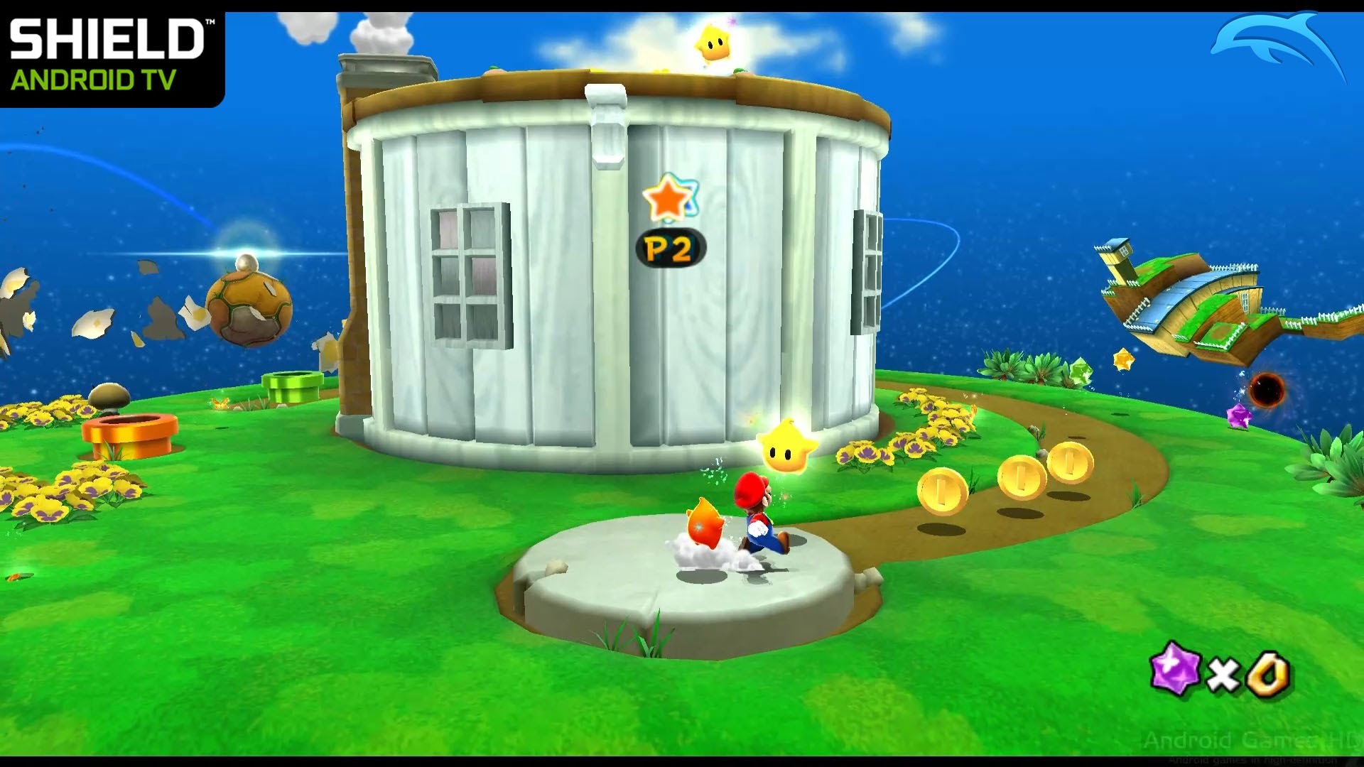 1920x1080 Dolphin Wii Emulator for Android - Super Mario Galaxy 2 1080p ingame  (Shield Android TV)