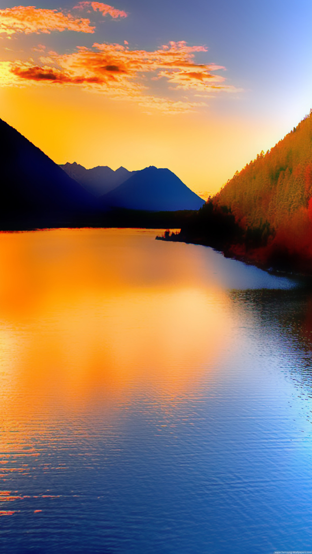 1080x1920 Sunset Over Lake Mountains iPhone 6 Plus HD Wallpaper ...