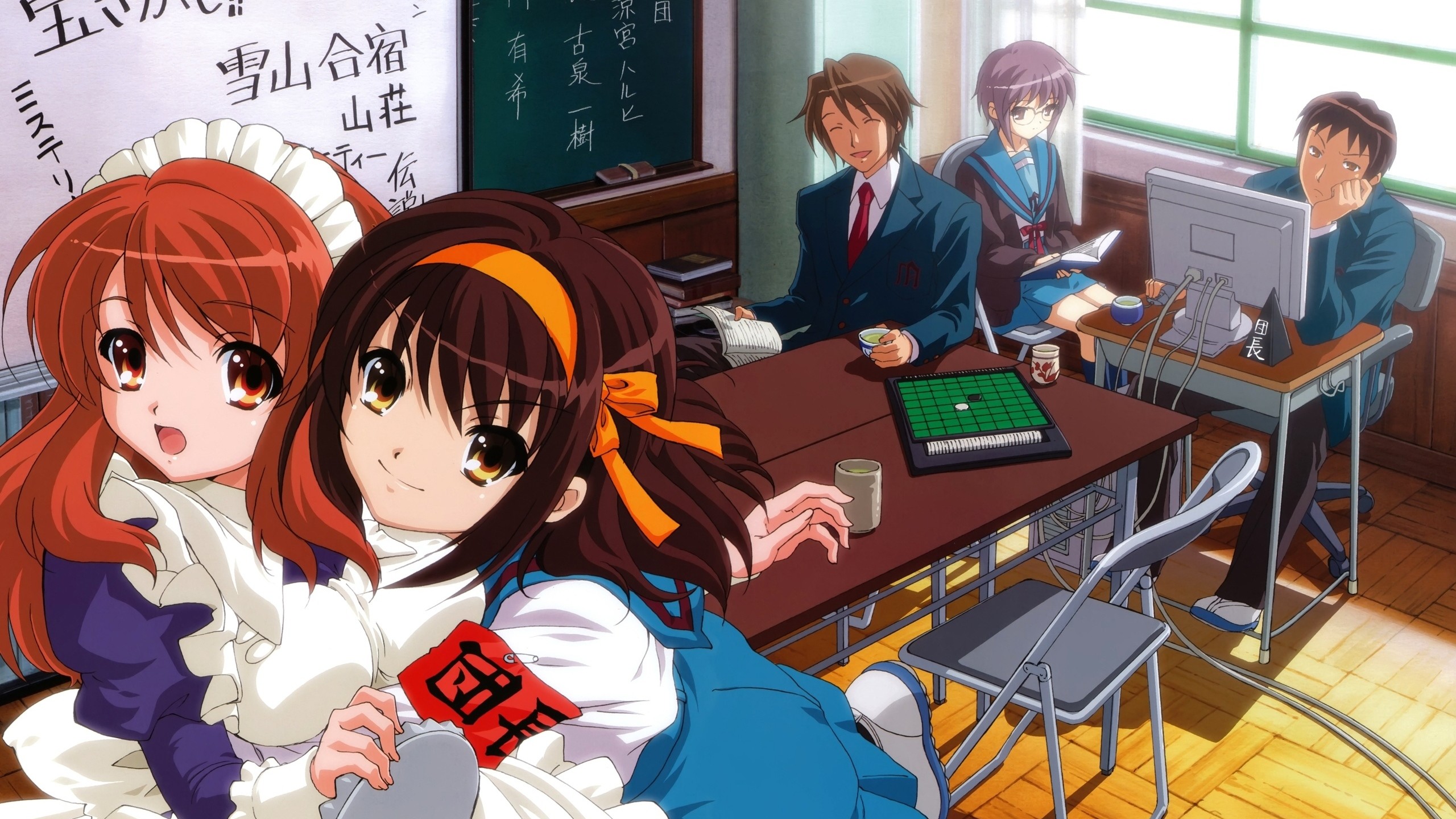 2560x1440  Wallpaper anime, school, class, joy, boredom, enthusiasm