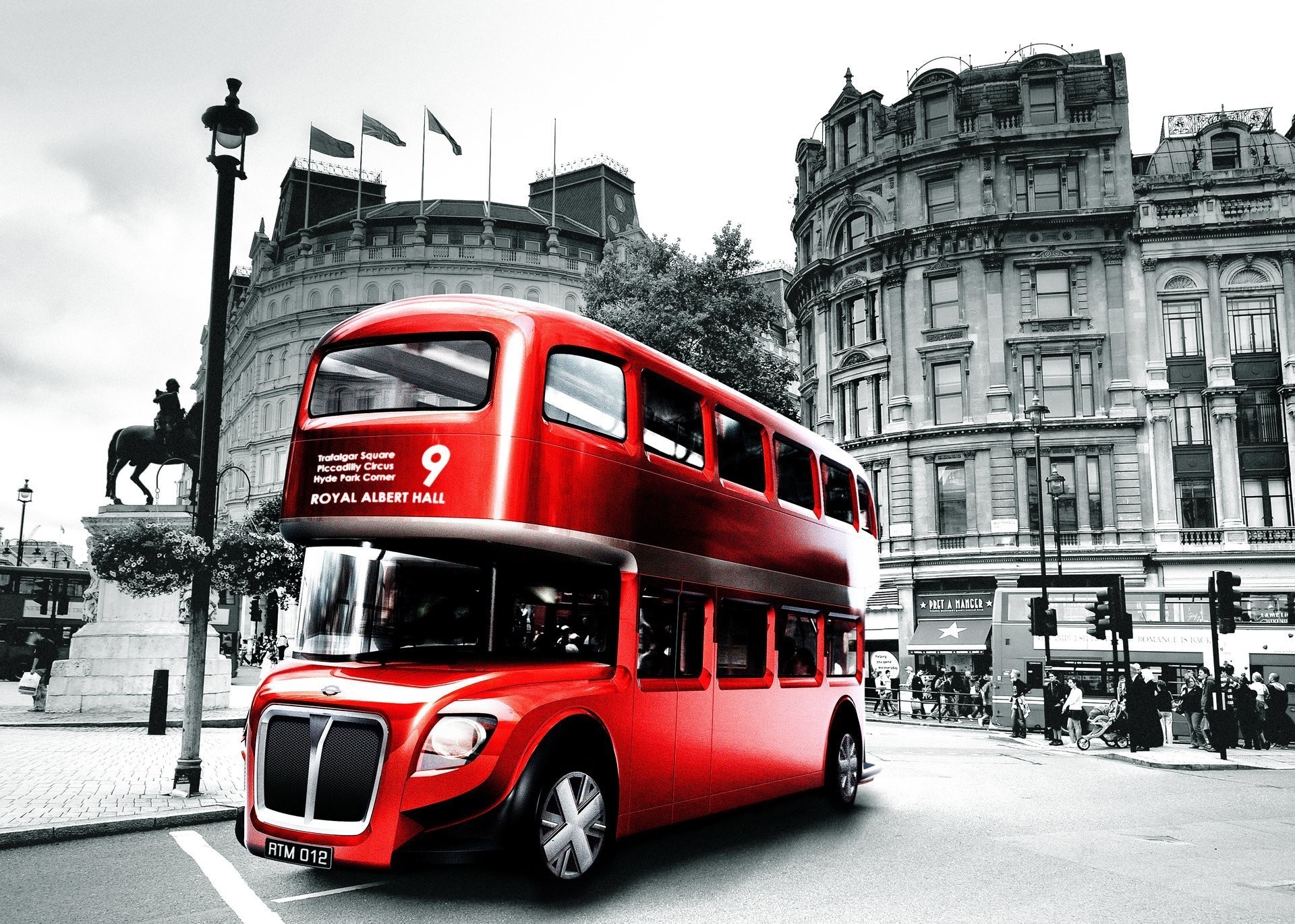 1920x1371 london england bus black and white