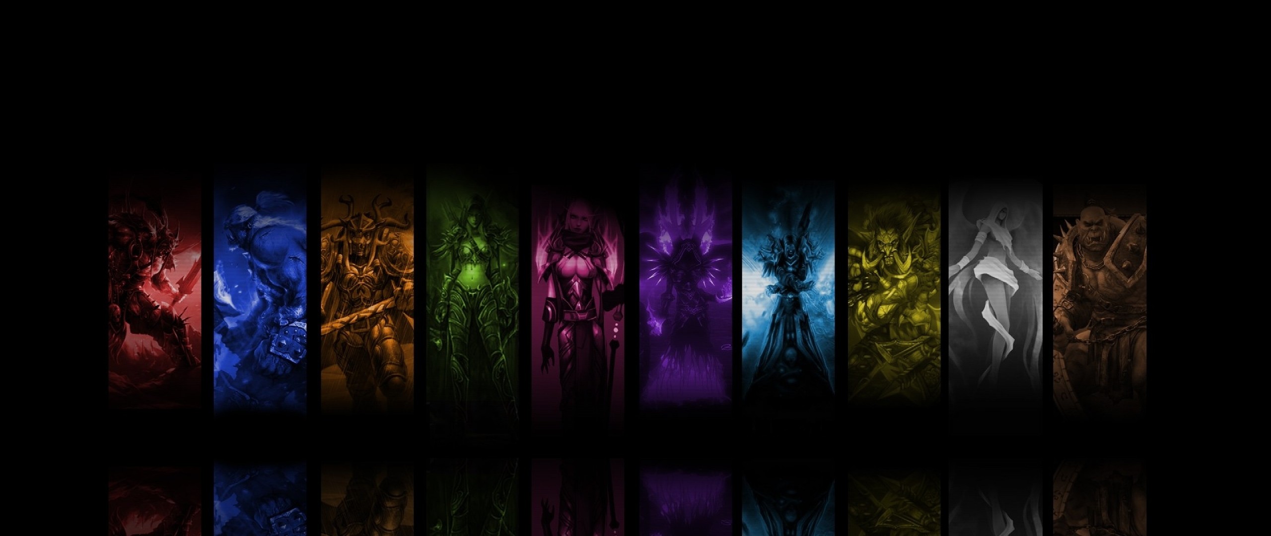 2560x1080  Wallpaper world of warcraft, priest mage, shots, photos,  characters, fan