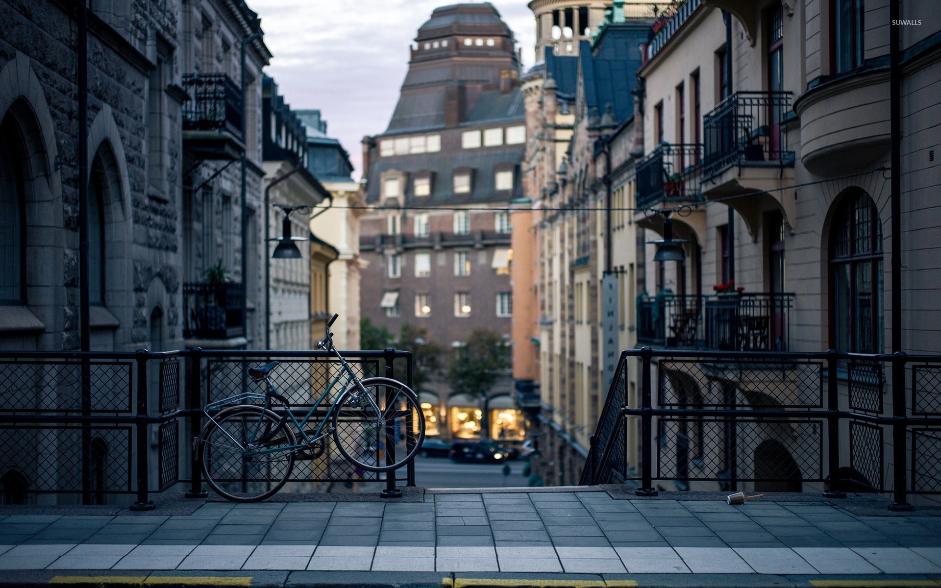 1920x1200 Bicycle on a street in Stockholm wallpaper