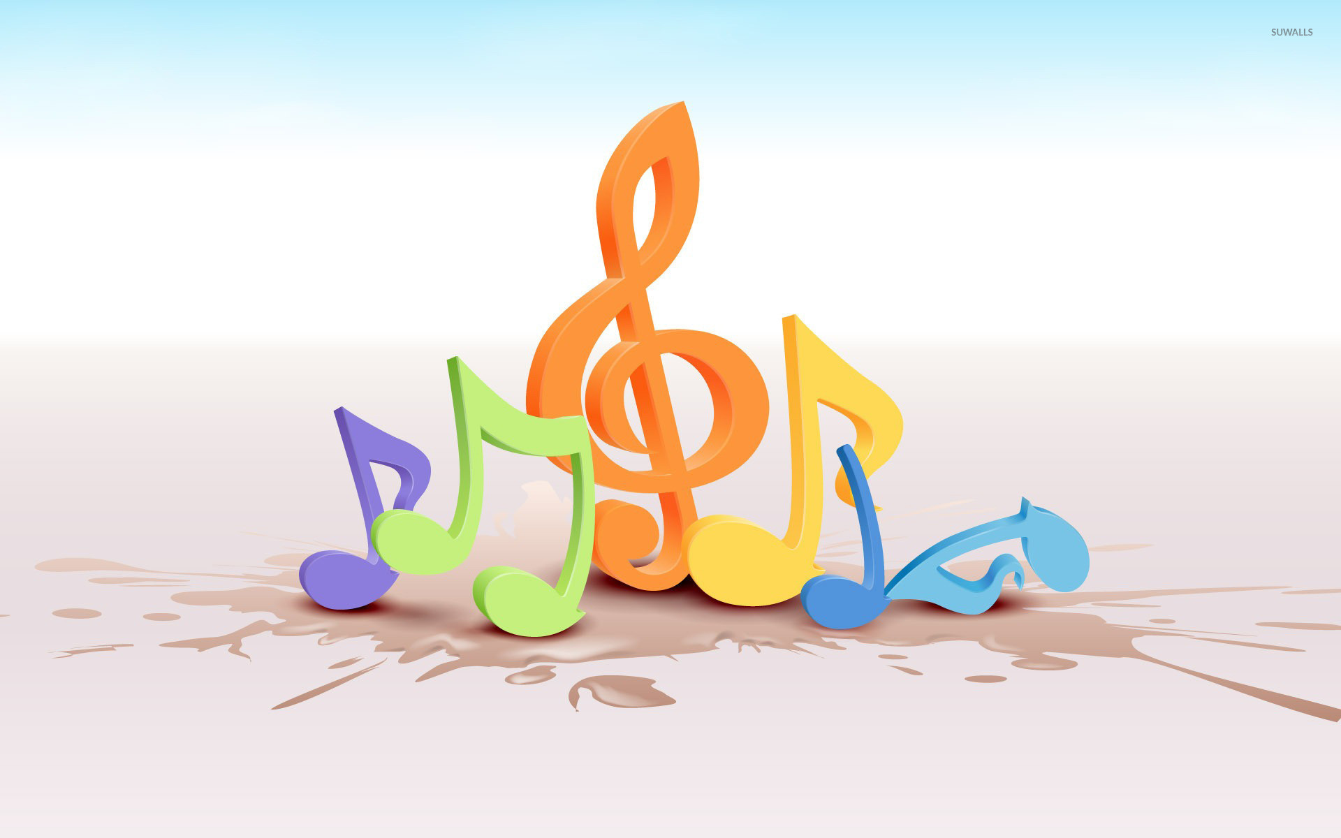 1920x1200 Colorful musical notes [2] wallpaper