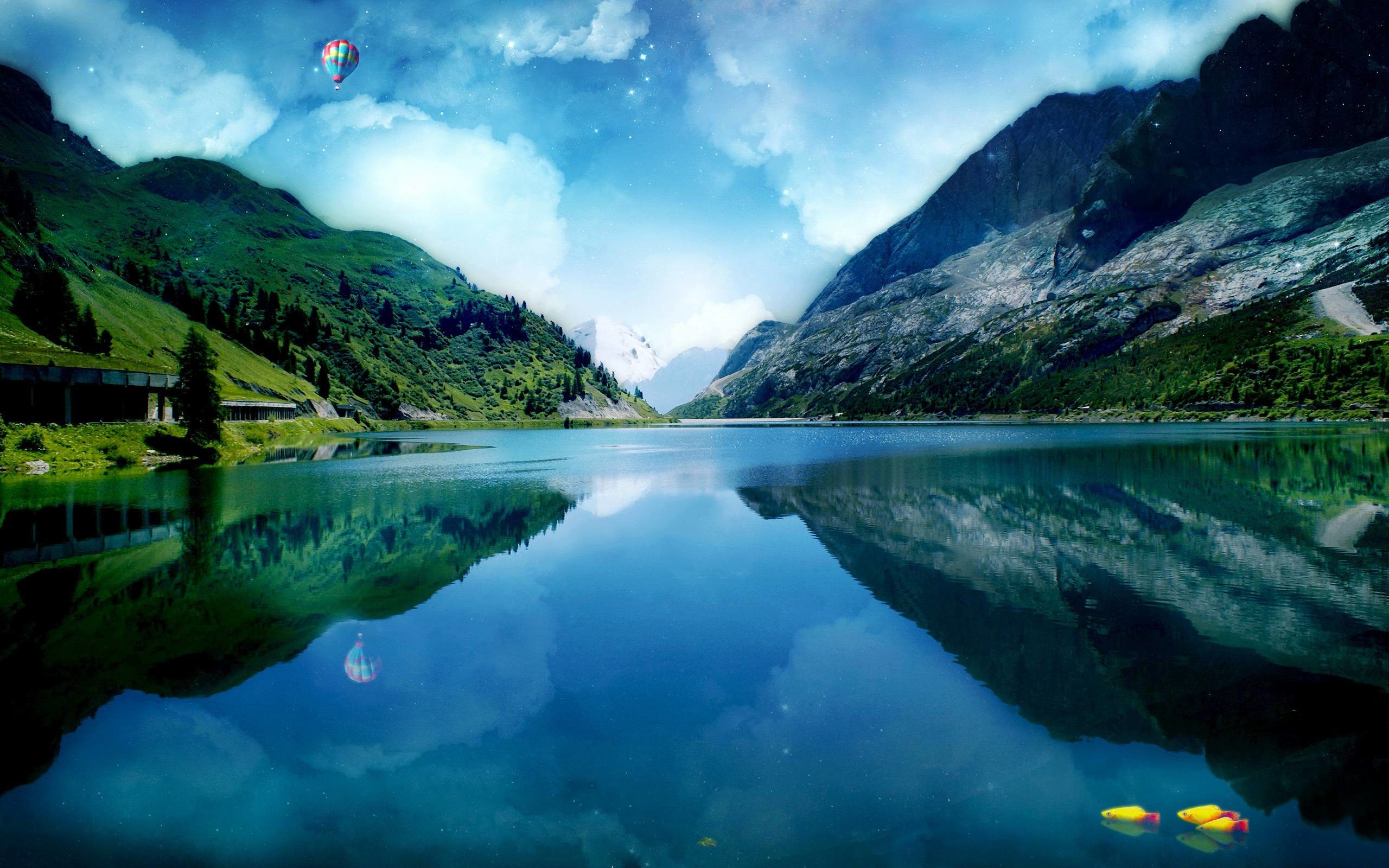 2560x1600 Mountain Lake Desktop Wallpaper HD - dlwallhd.