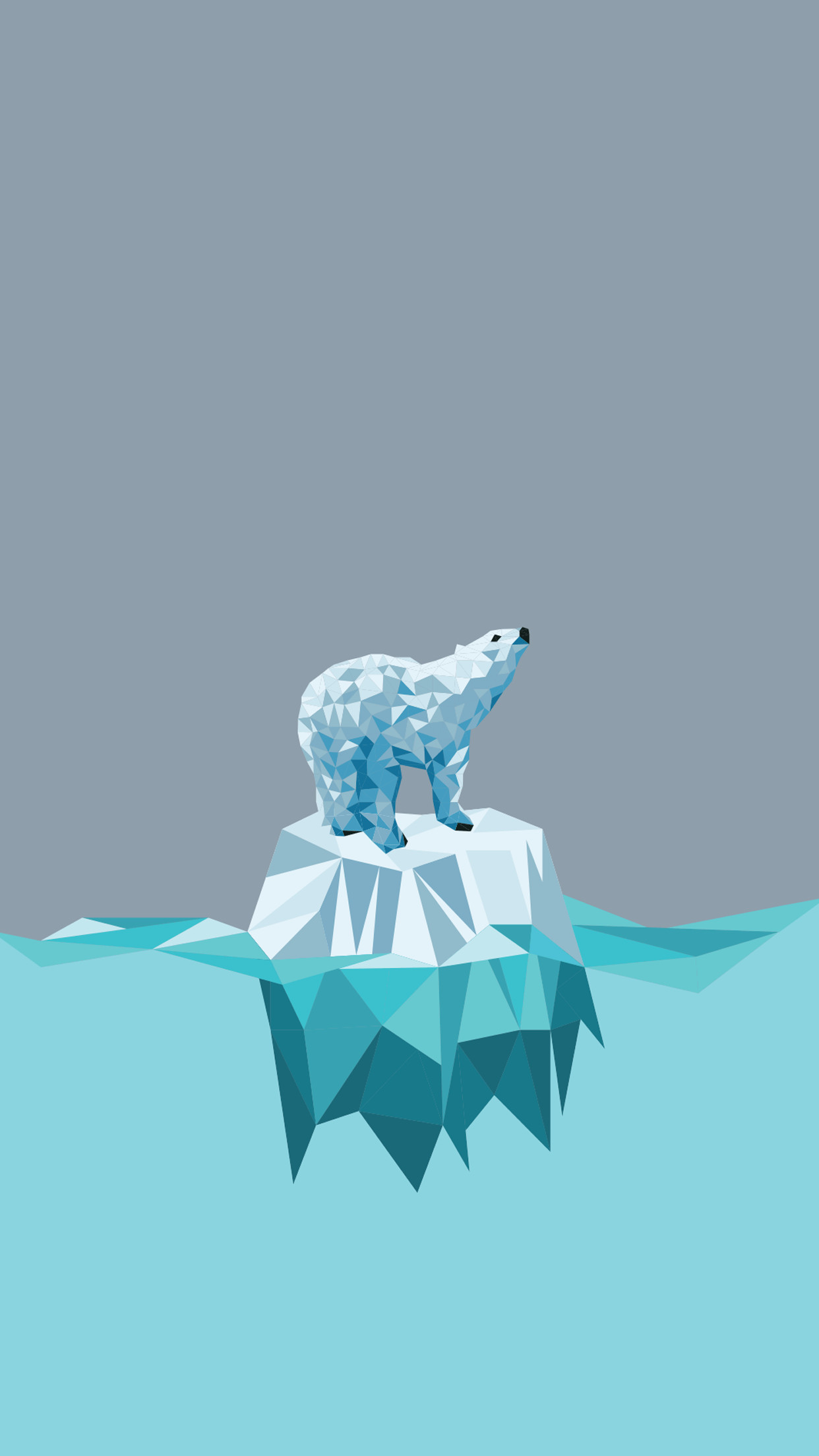 1242x2208 minimal iphone wallpaper - polar bear
