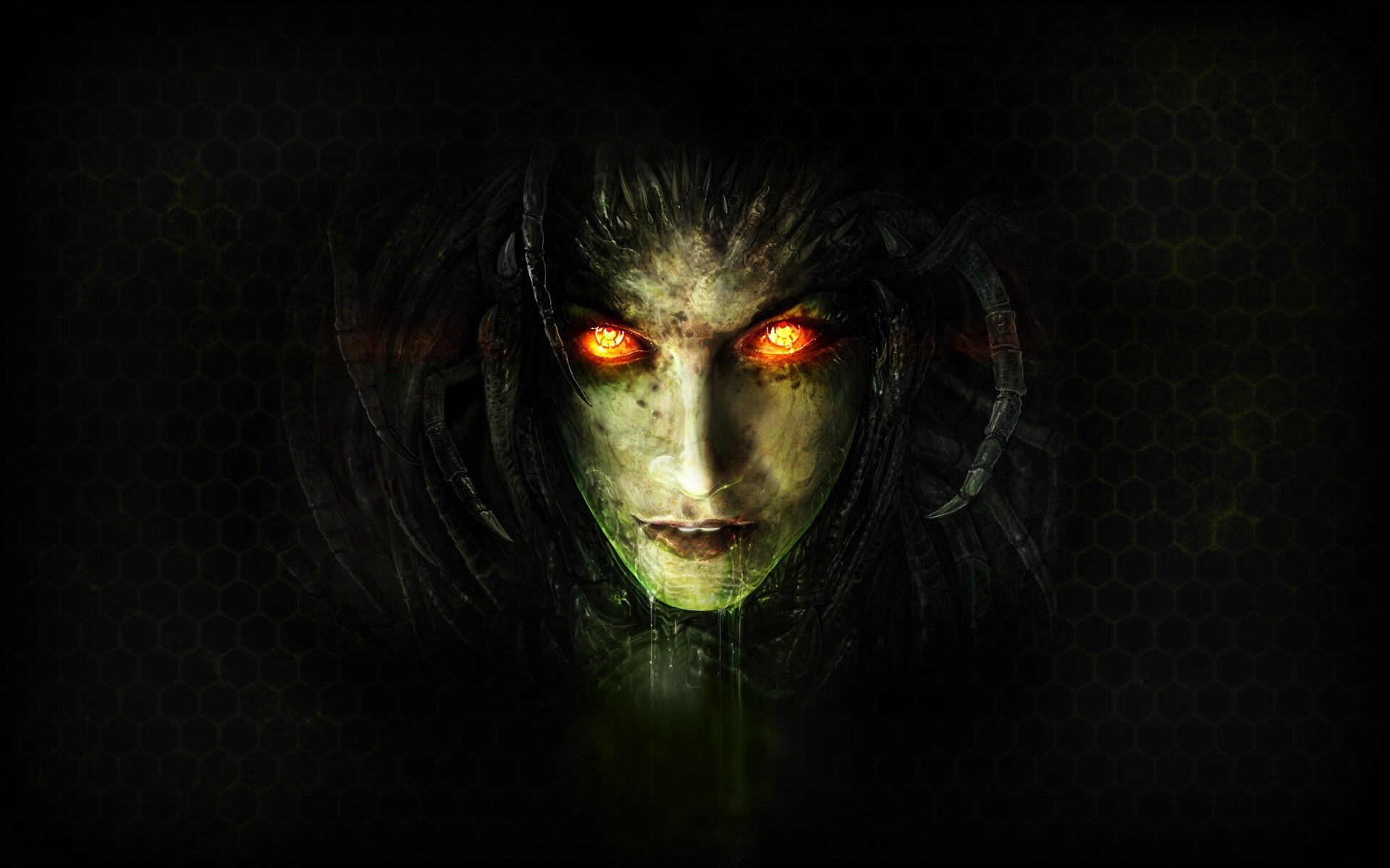 1920x1200 A witch with glowing eyes, the game Queen of Blades wallpapers and images -  wallpapers, pictures, photos