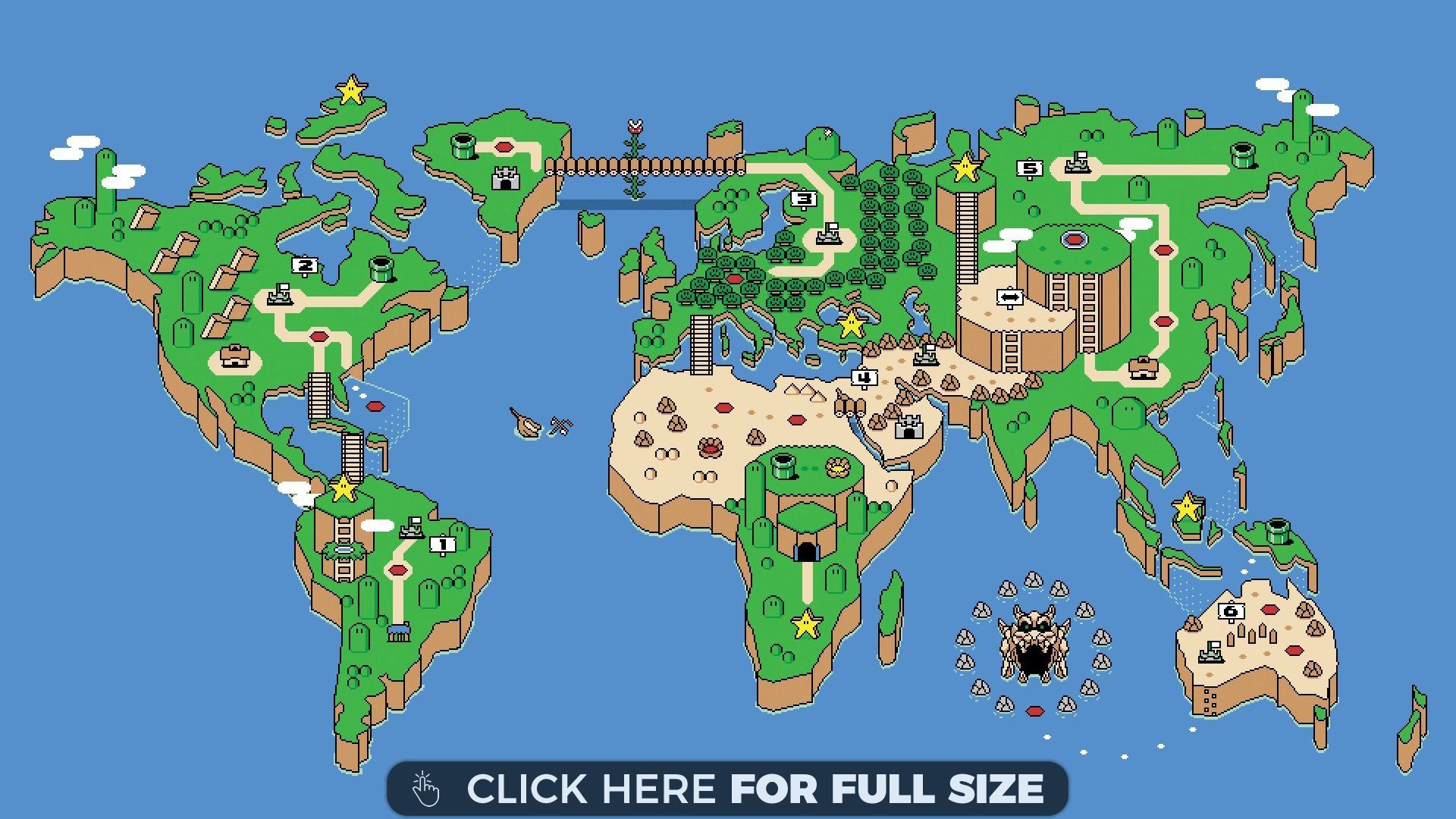 1920x1080 Super Mario World Global Map wallpaper
