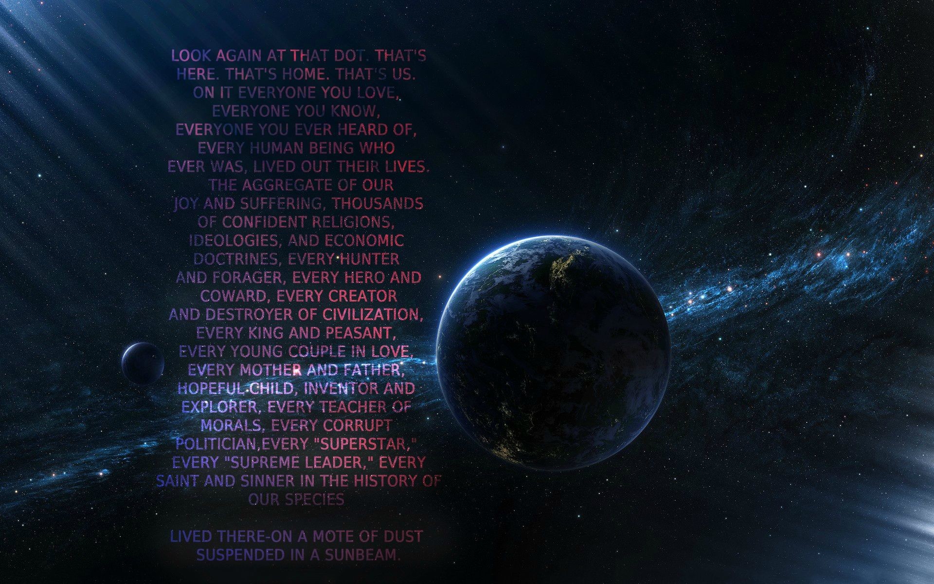 1920x1200 I made this to print off for my basement originally, its a Carl Sagan quote  [] ...