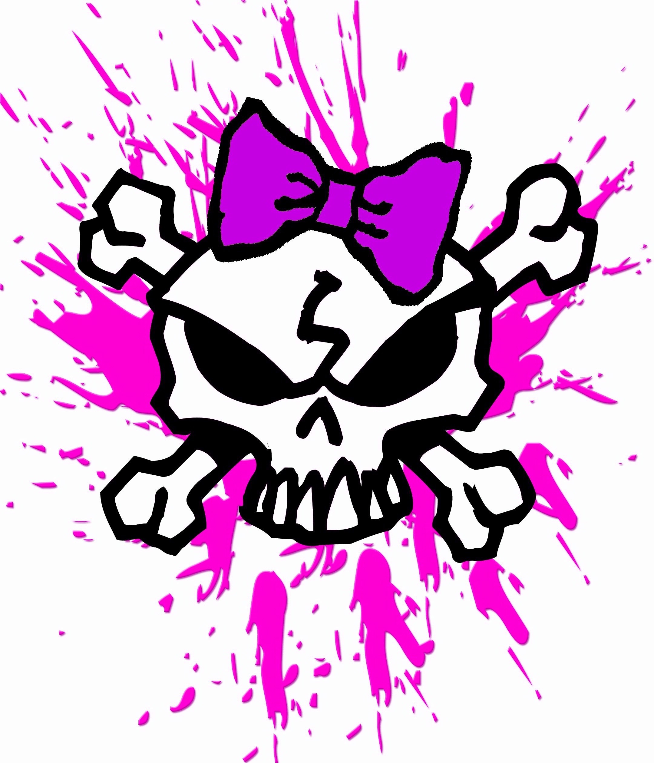 2160x2520 GIRLY SKULL WITH BOW AND PINK BLOOD SPLATTERS, GIRL SKULL T-Shirt .