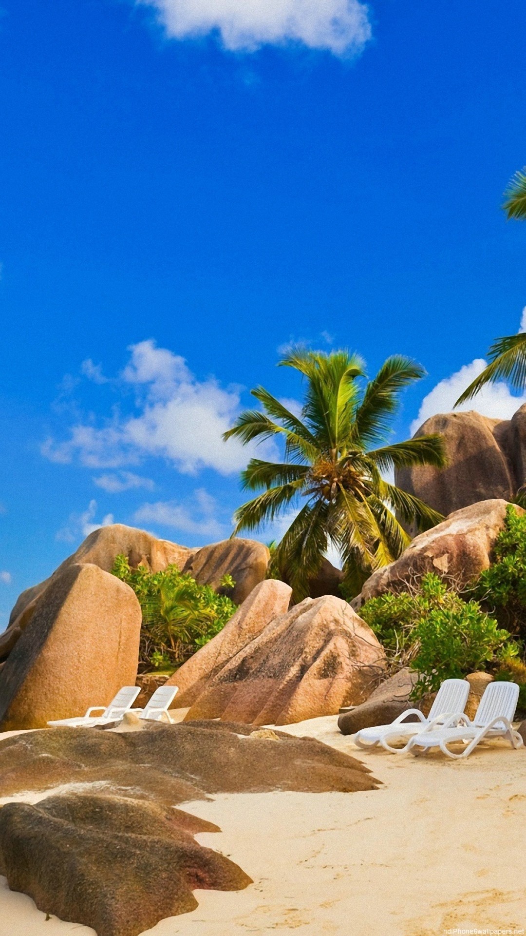 1080x1920  coast tree sand beach island palm sky tropic iPhone 6 wallpapers  HD - 6 Plus