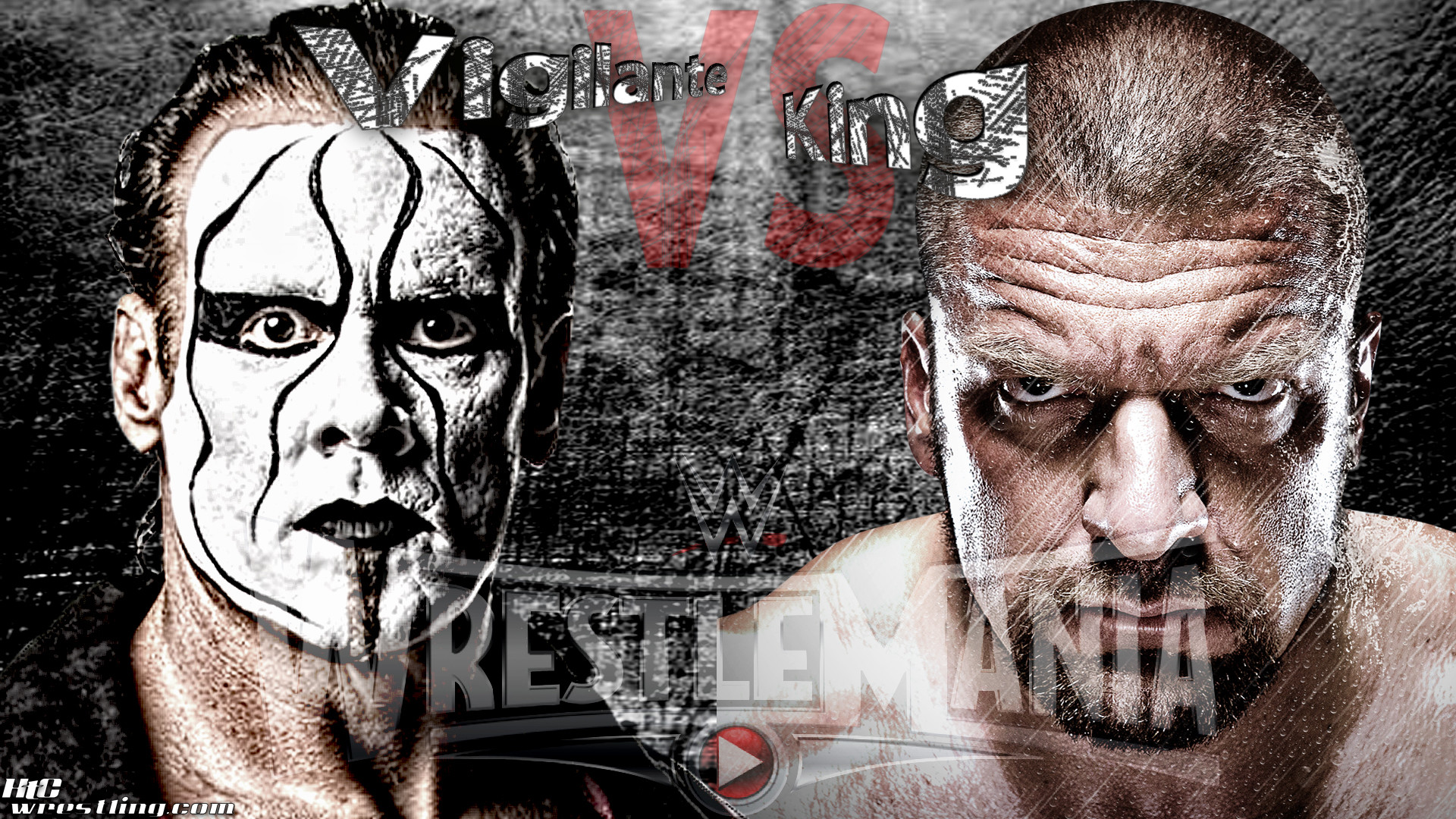 1920x1080 Sting vs Triple H - Vigilante vs King Wallpaper