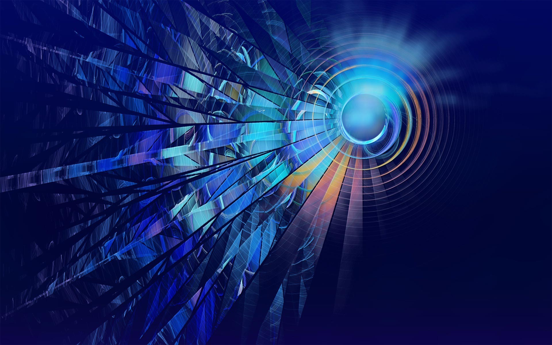 1920x1200 digital Art, Abstract, CGI, Blue, Circle, Lines, Glowing Wallpapers HD /  Desktop and Mobile Backgrounds