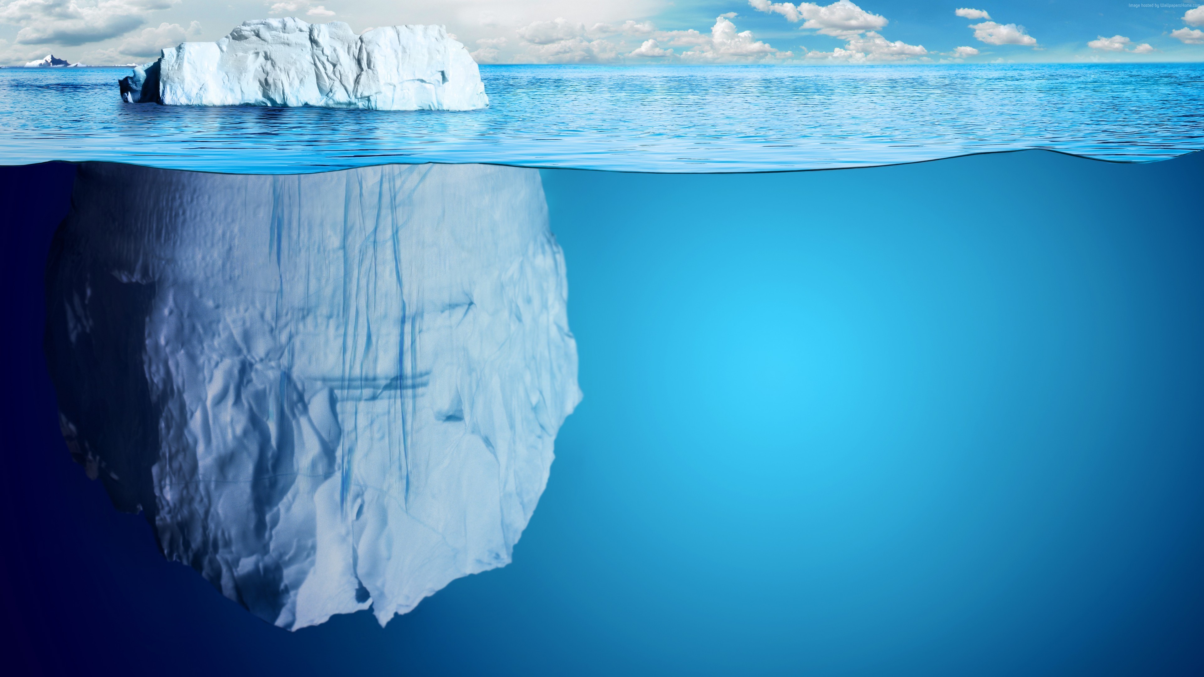 3840x2160 #iceberg, #water, #ice, wallpaper