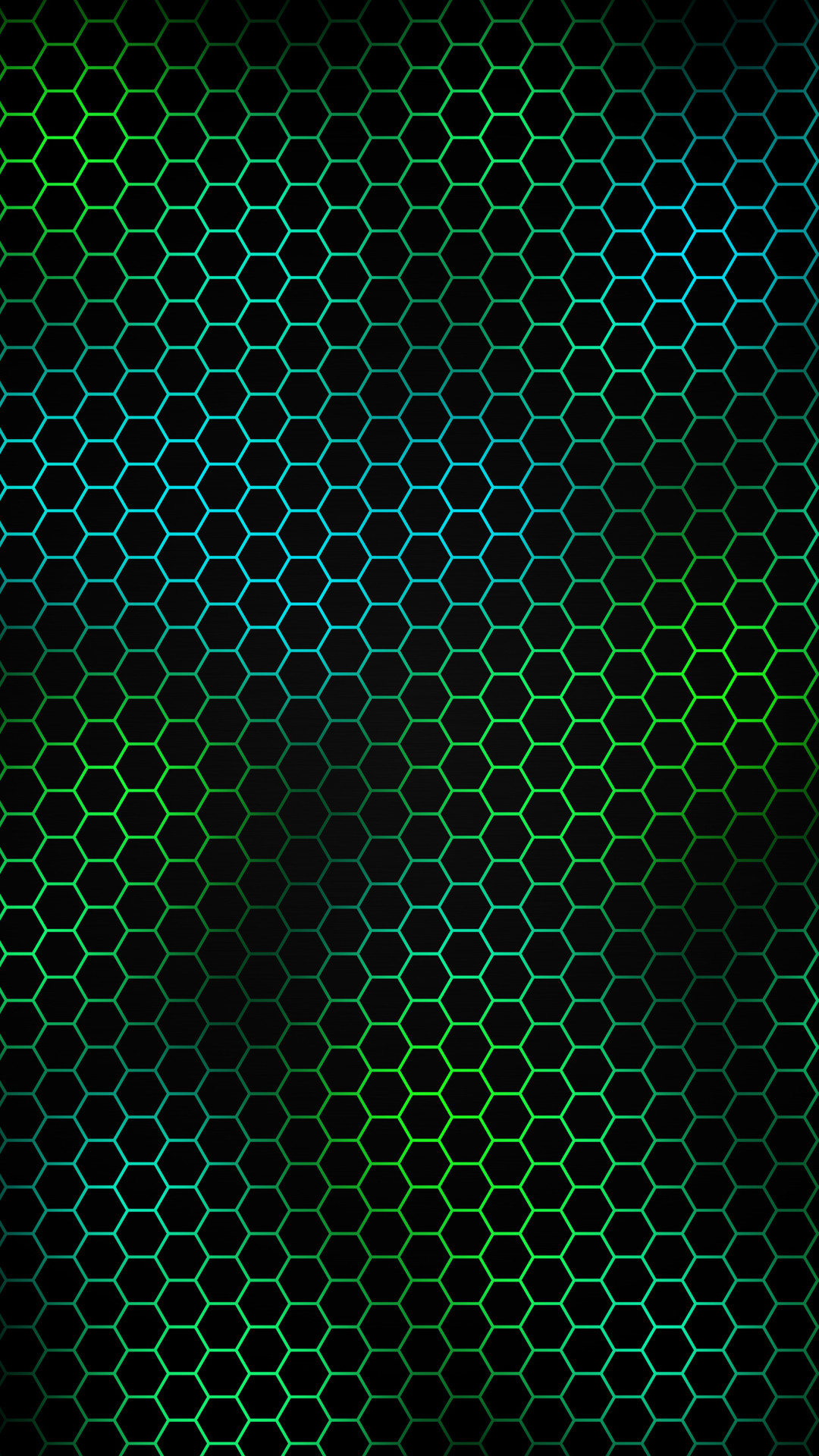 1080x1920 Blue and green under the hexagon pattern Wallpaper
