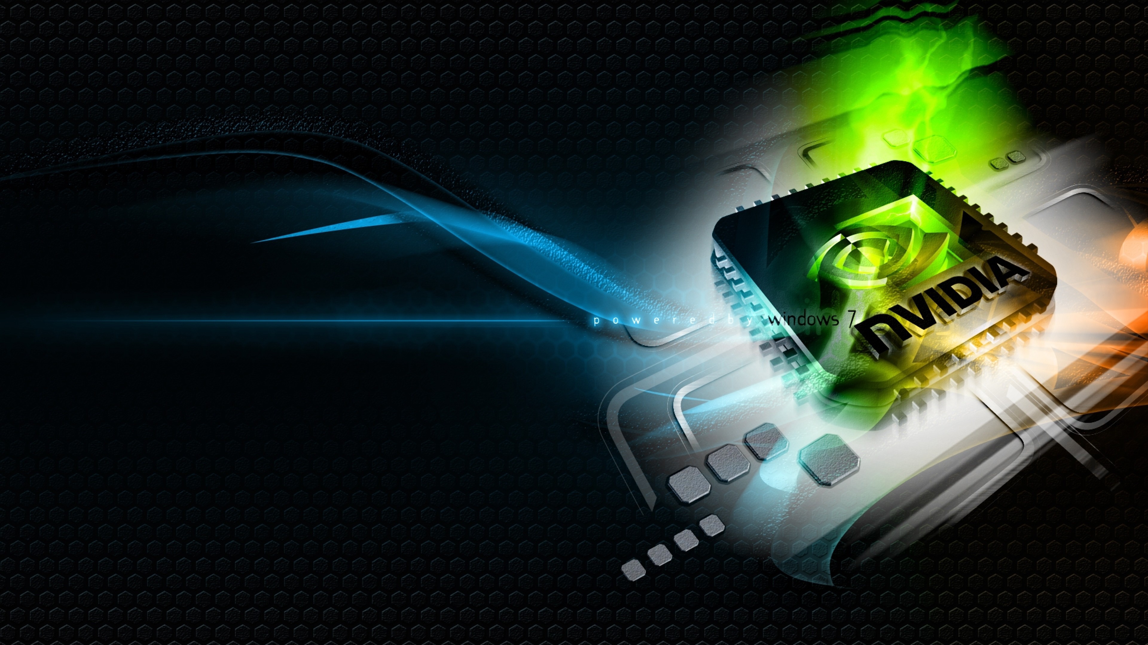 3840x2160 Preview wallpaper nvidia, green, blue, white, chip 
