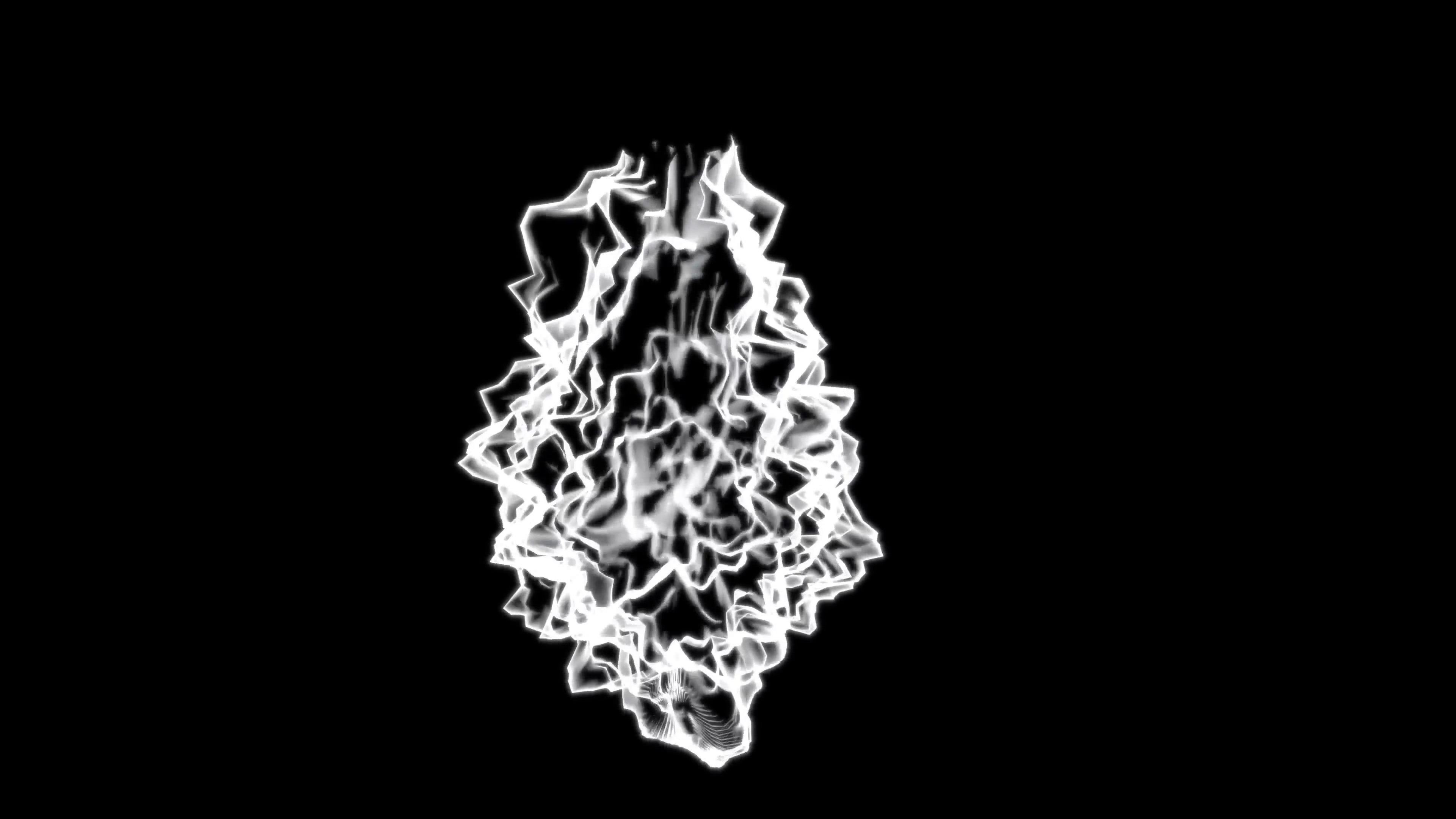 3840x2160 Subscription Library 4K Abstract pulsing white energy mass on a black  background