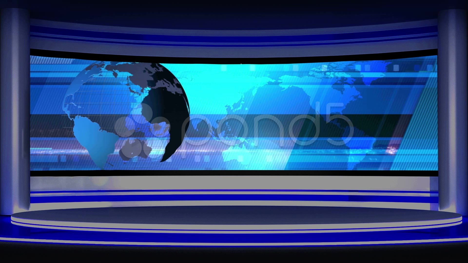 1920x1080 News TV Studio Set 14 - Virtual Green Screen Background Loop