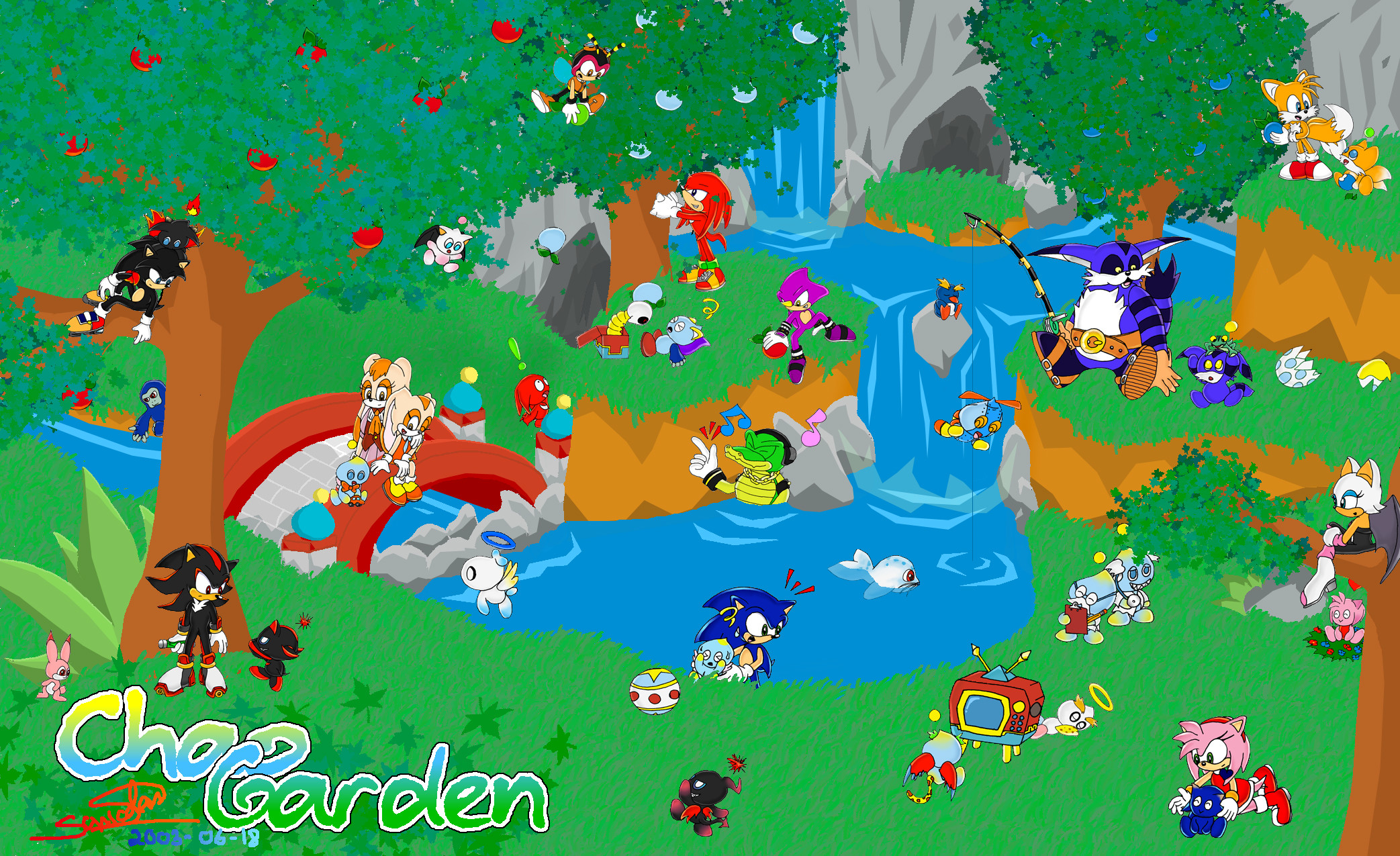 2085x1275 Chao Island Sonic Adventure 2 Battle Gardens -> Source. Chao Garden V1 By  Sonicolas