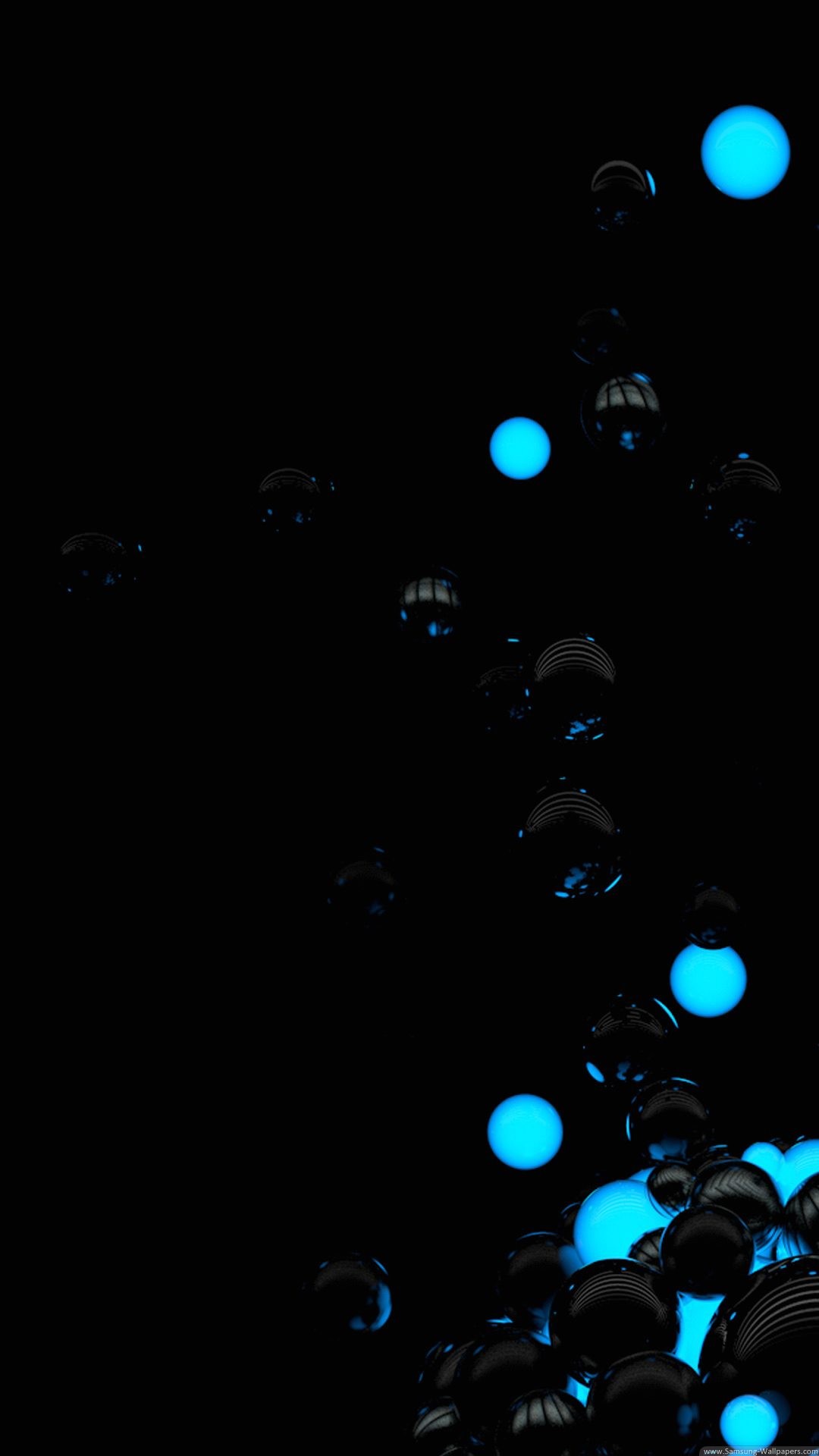 1080x1920 Wallpaper full hd 1080 x 1920 smartphone bubbles 3d black blue