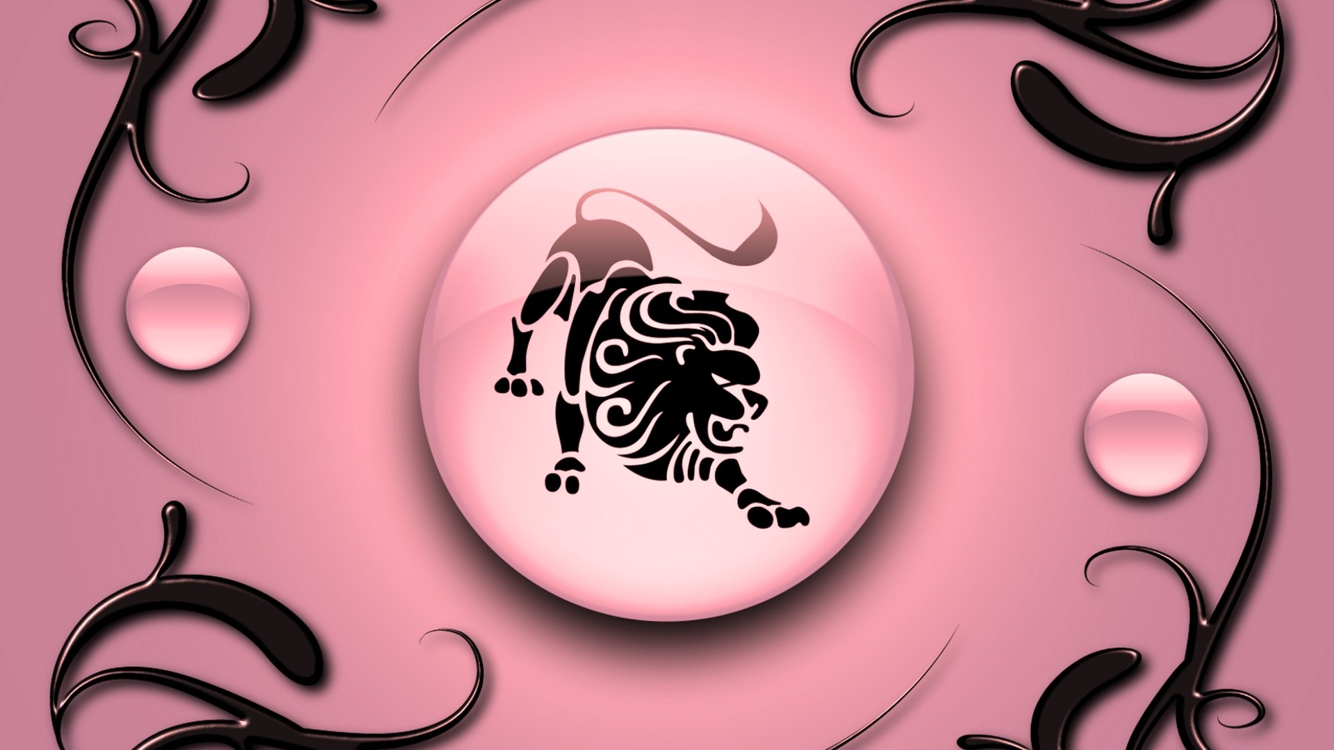 1920x1080 Leo on a pink background with black ornament wallpapers and images -  wallpapers, pictures, photos