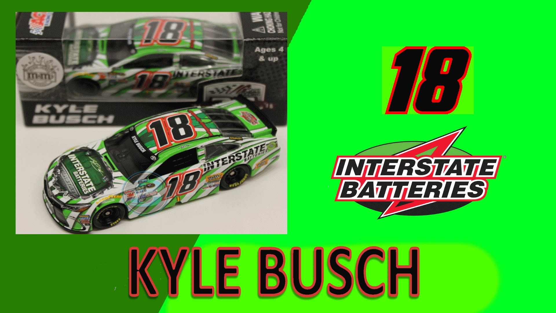 1920x1080 NASCAR DieCast Review Kyle Busch INTERSTATE BATTERIES 2016 1:64 - YouTube