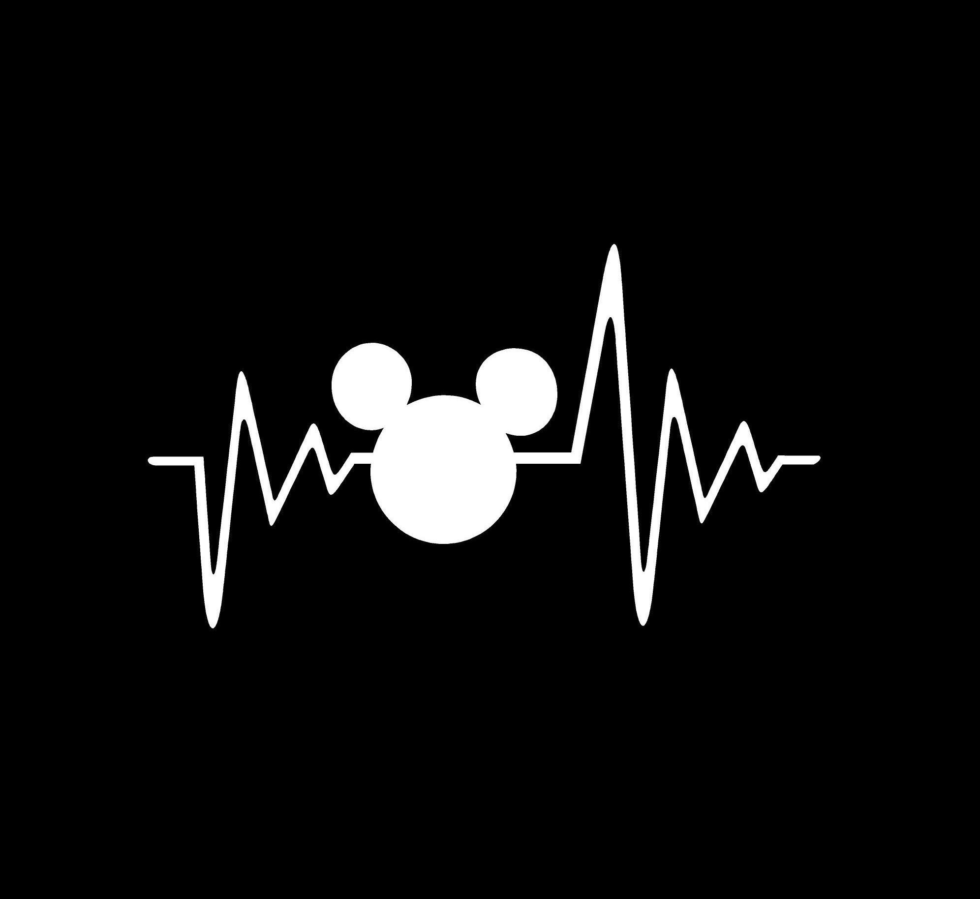 1992x1828 Mickey mouse heartbeat Vinyl Decal Stickers - Custom .