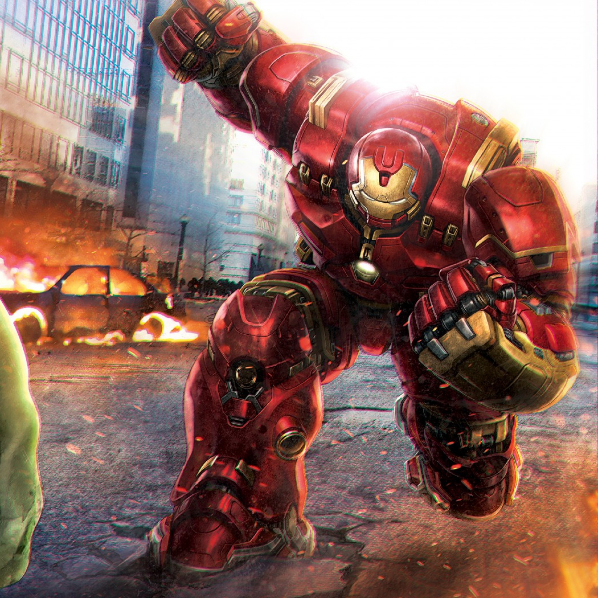 2048x2048  Wallpaper avengers, age of ultron, hulk, iron man