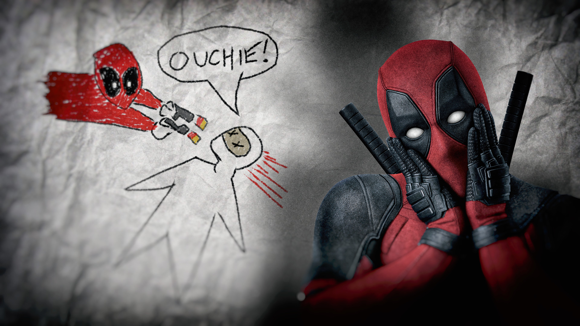 1920x1080 ... DEADPOOL MOVIE Wallpaper (Ouchie Drawing) by paintpot2
