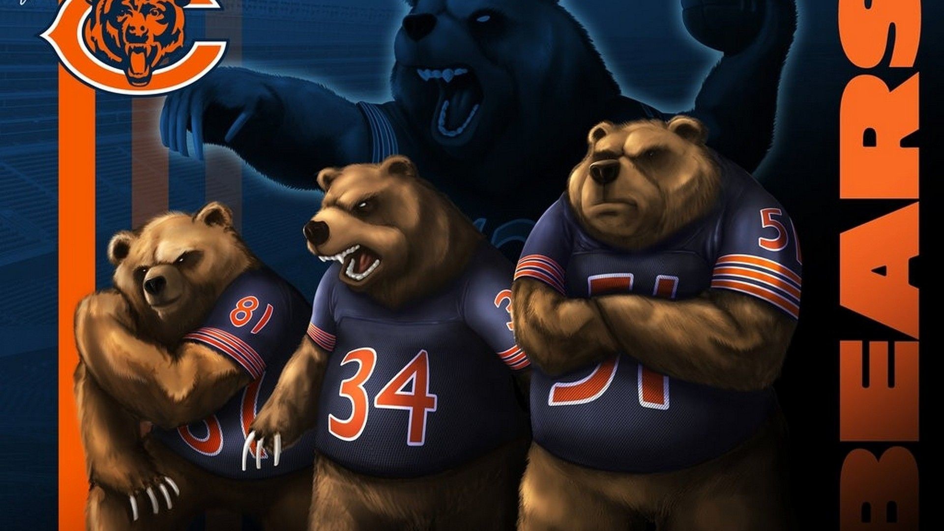 1920x1080 HD Backgrounds Chicago Bears | Best NFL Wallpapers
