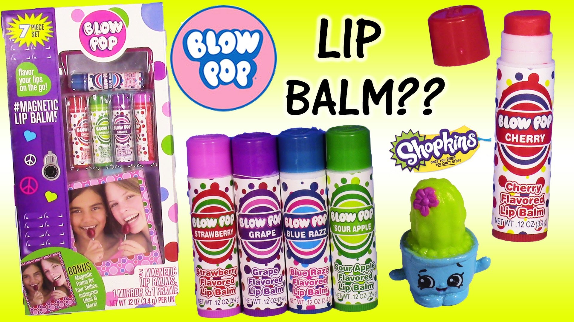 1920x1080 Lollipop Scented Magnetic Lip Balms for your Locker! SHOPKINS Unboxing FUN  - YouTube