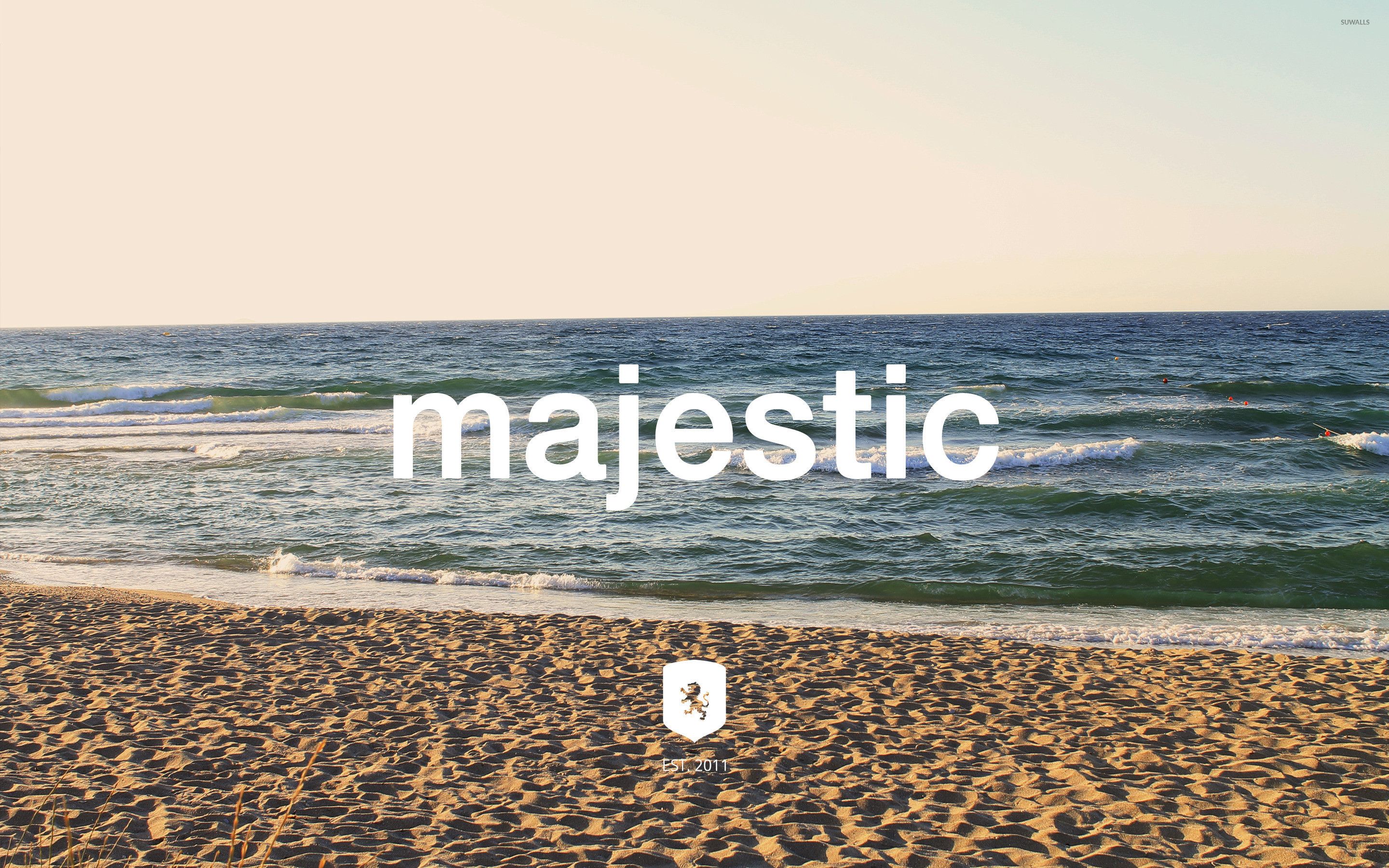 2880x1800 Majestic Casual logo on the beach wallpaper