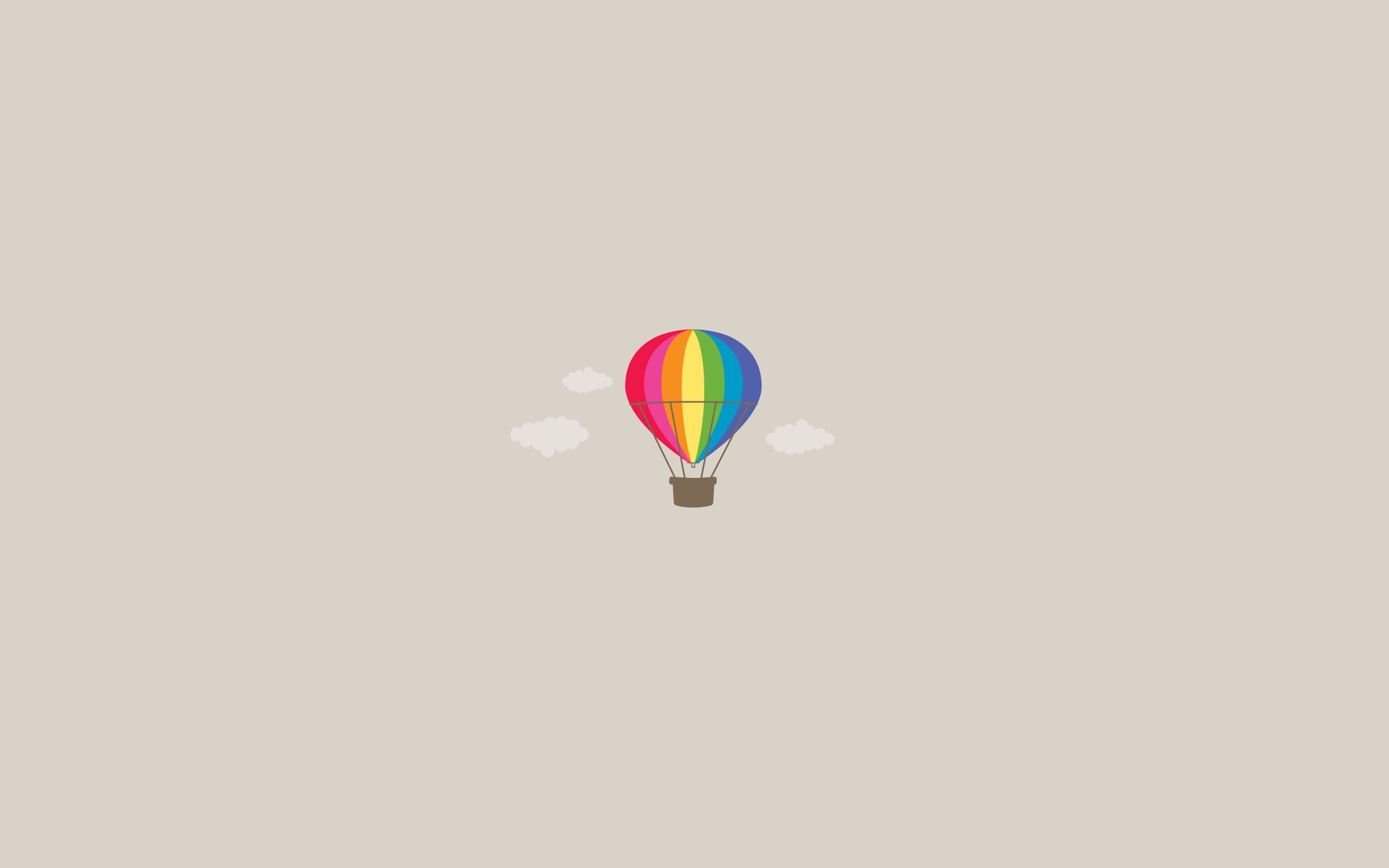 2560x1600 Minimalistic rainbow coloured hot-air balloon wallpaper |  | 2772  | WallpaperUP