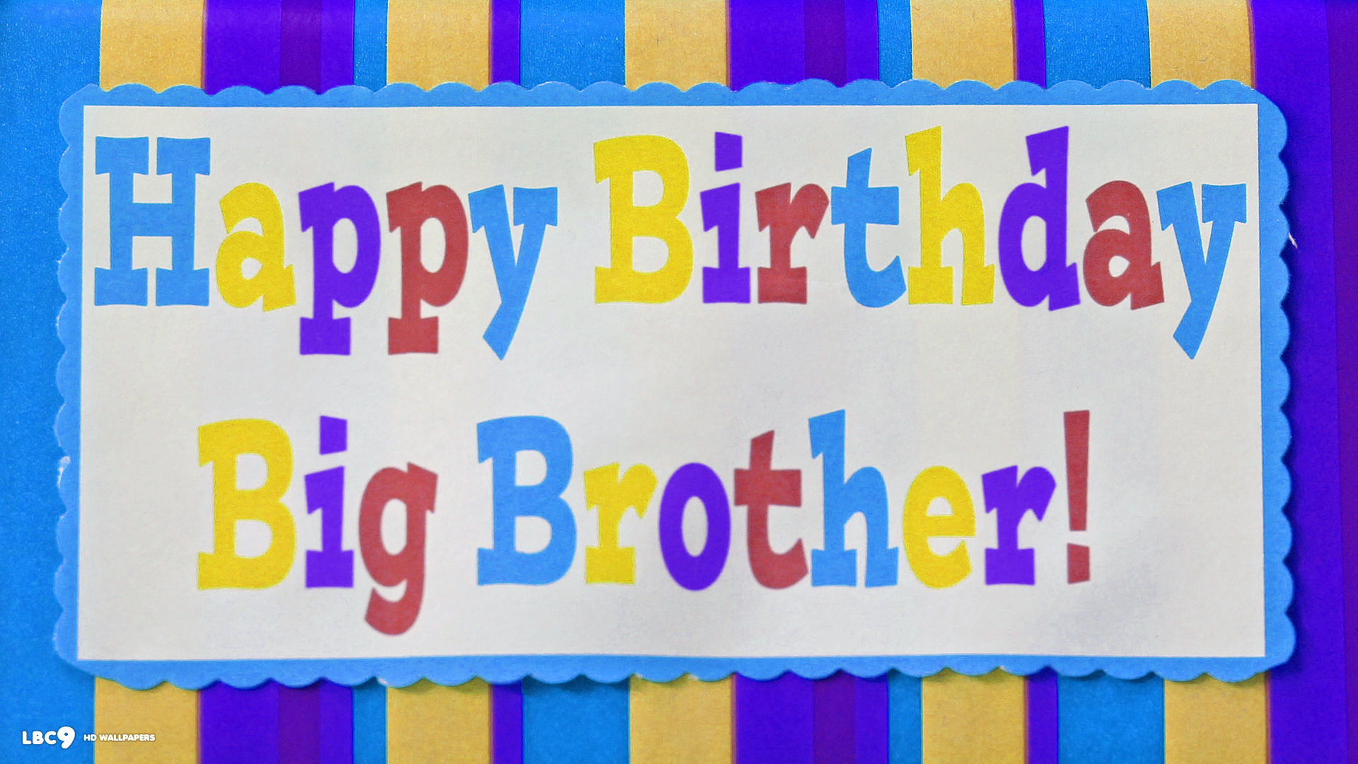 1920x1080 happy birthday big brother card colored stripes text wallpaper
