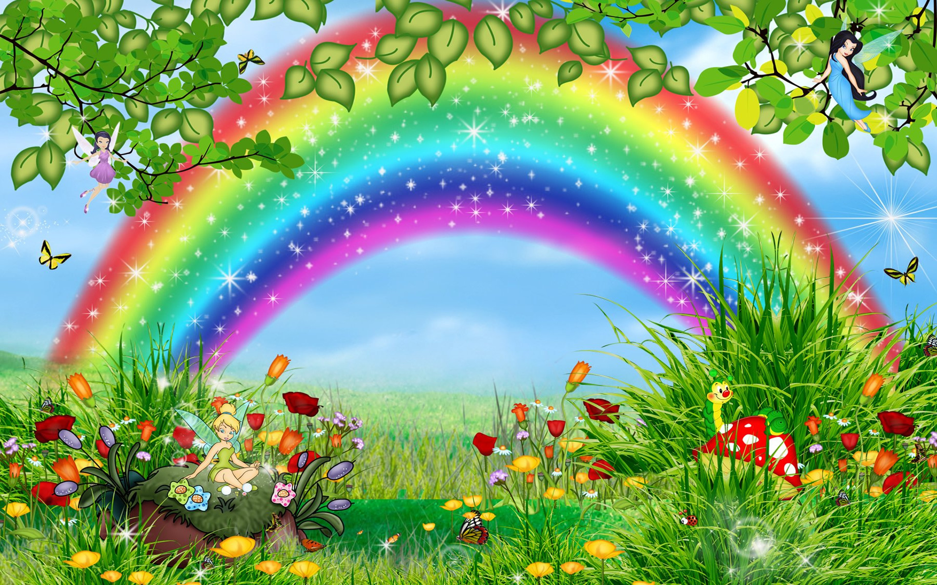 1920x1200 Rainbow Cartoon HD wallpaper