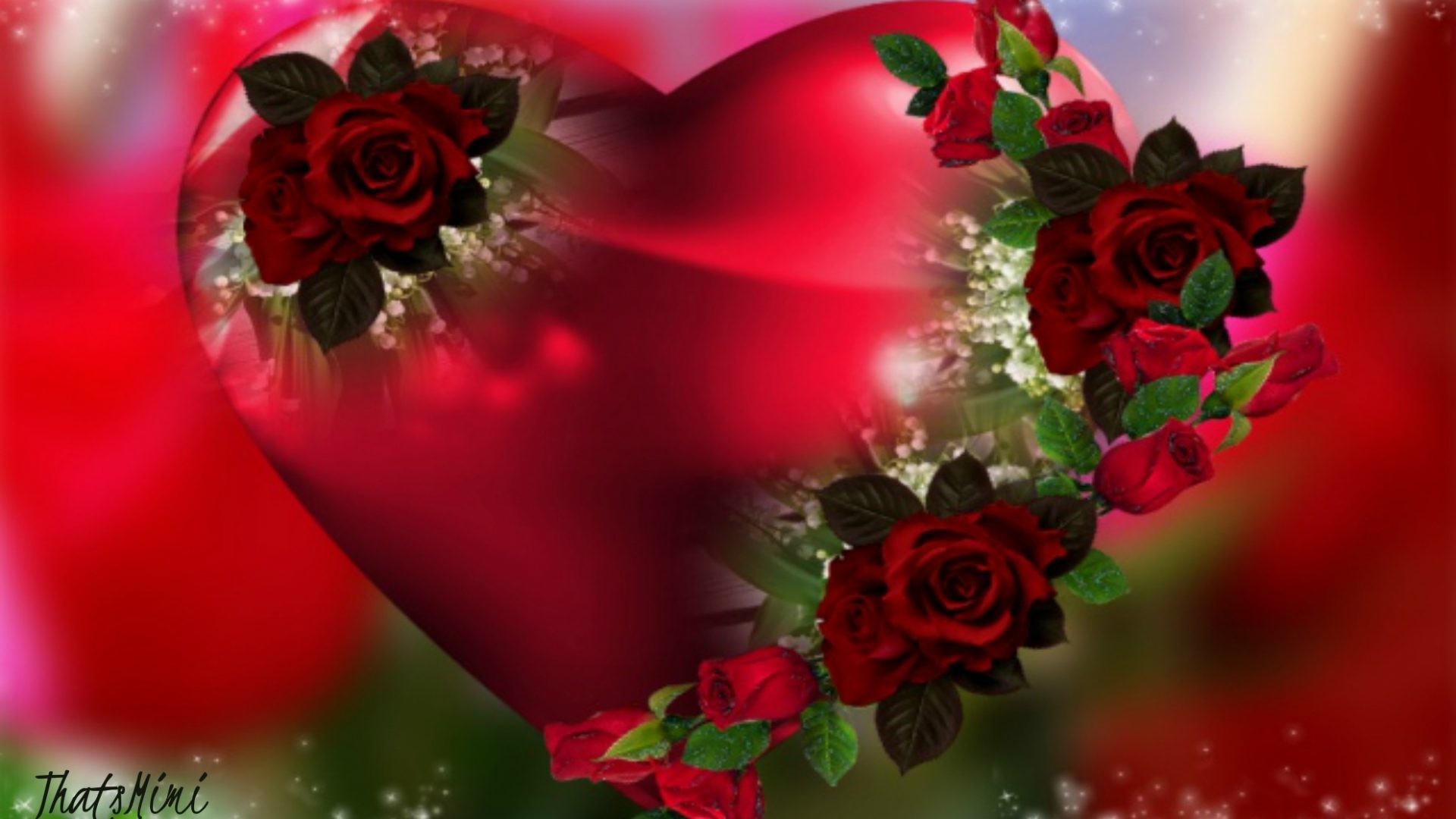 1920x1080 Heart Tag - Heart Flower Valentine Beautiful Romantic Roses Pretty Red Love  Flowers Wallpapers New for