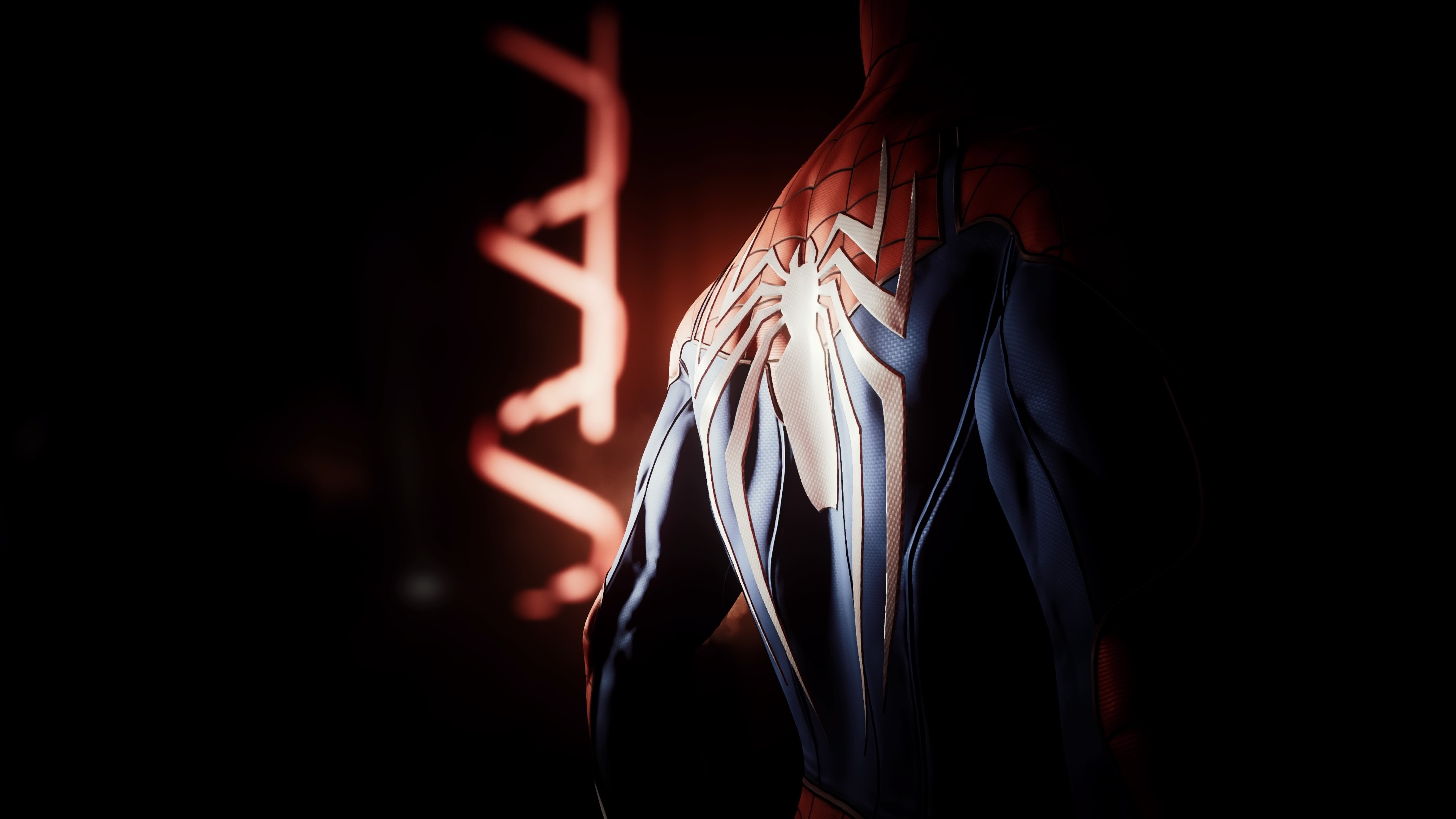 3840x2160 Spiderman Back Spider Logo 4k