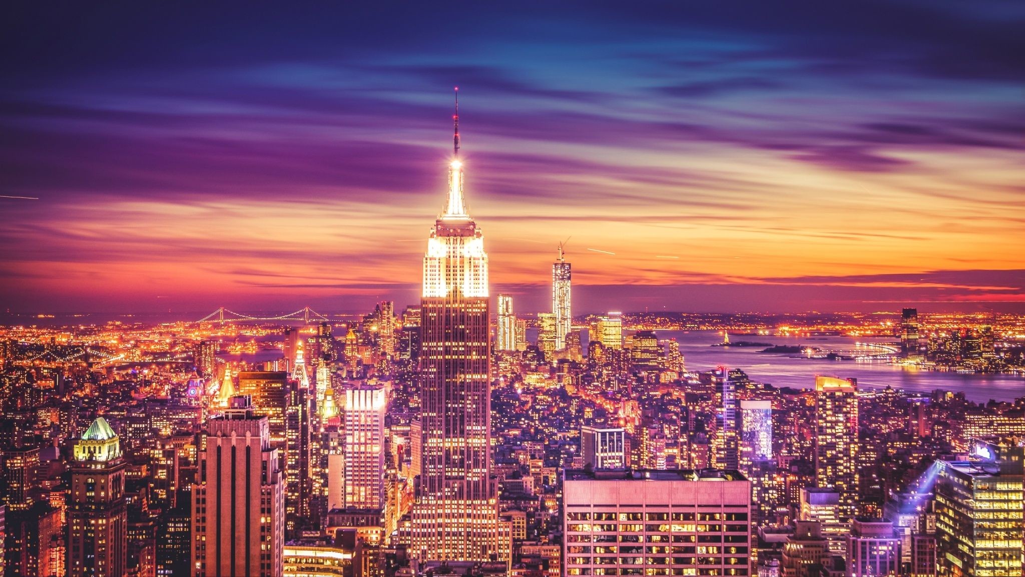 2048x1152 Download New York City Sunset Wallpapers Desktop Background  px  908.71 KB