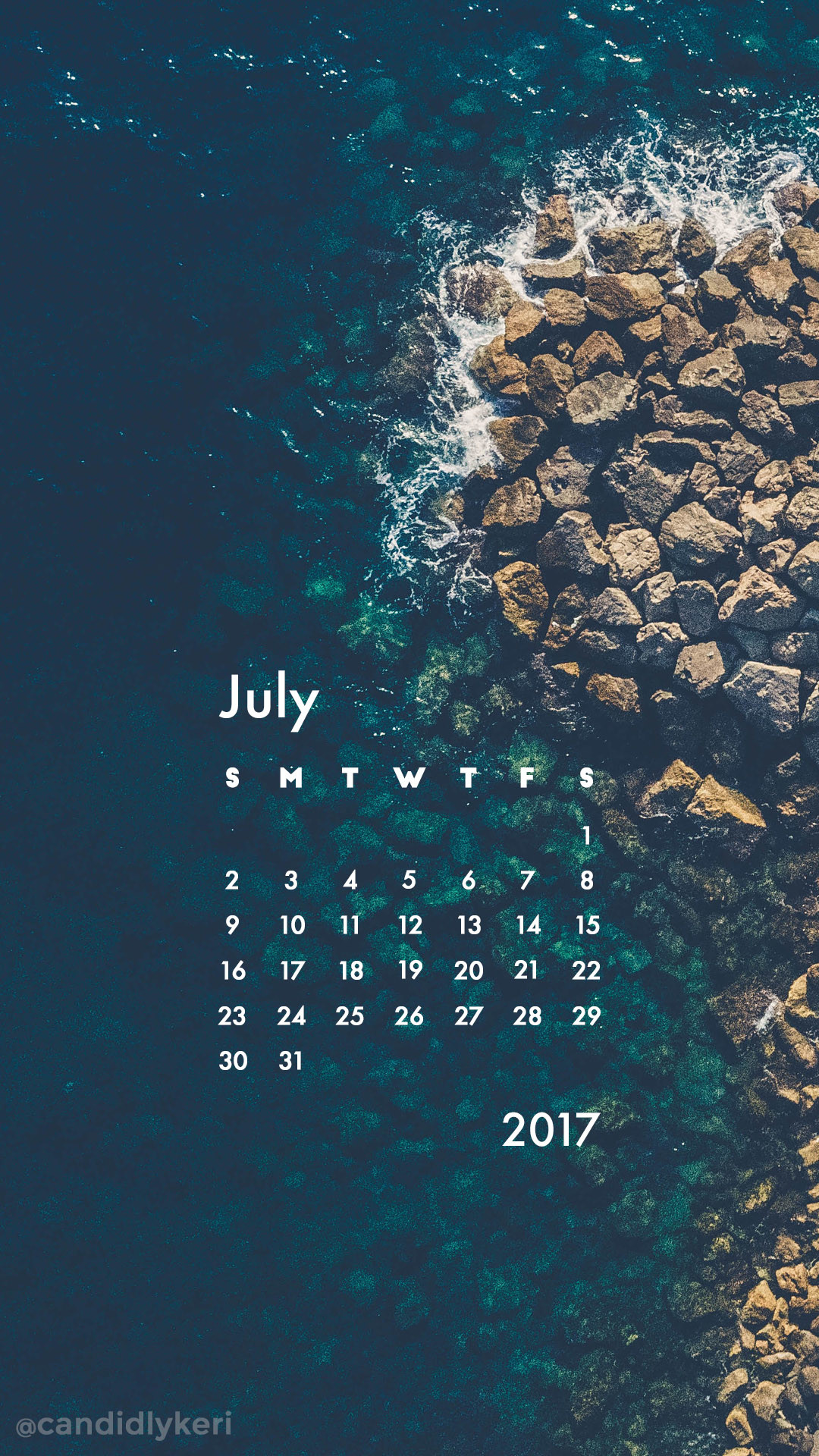 1080x1920 Ocean-waves-crashing-rocks-summer-July-calendar-you-
