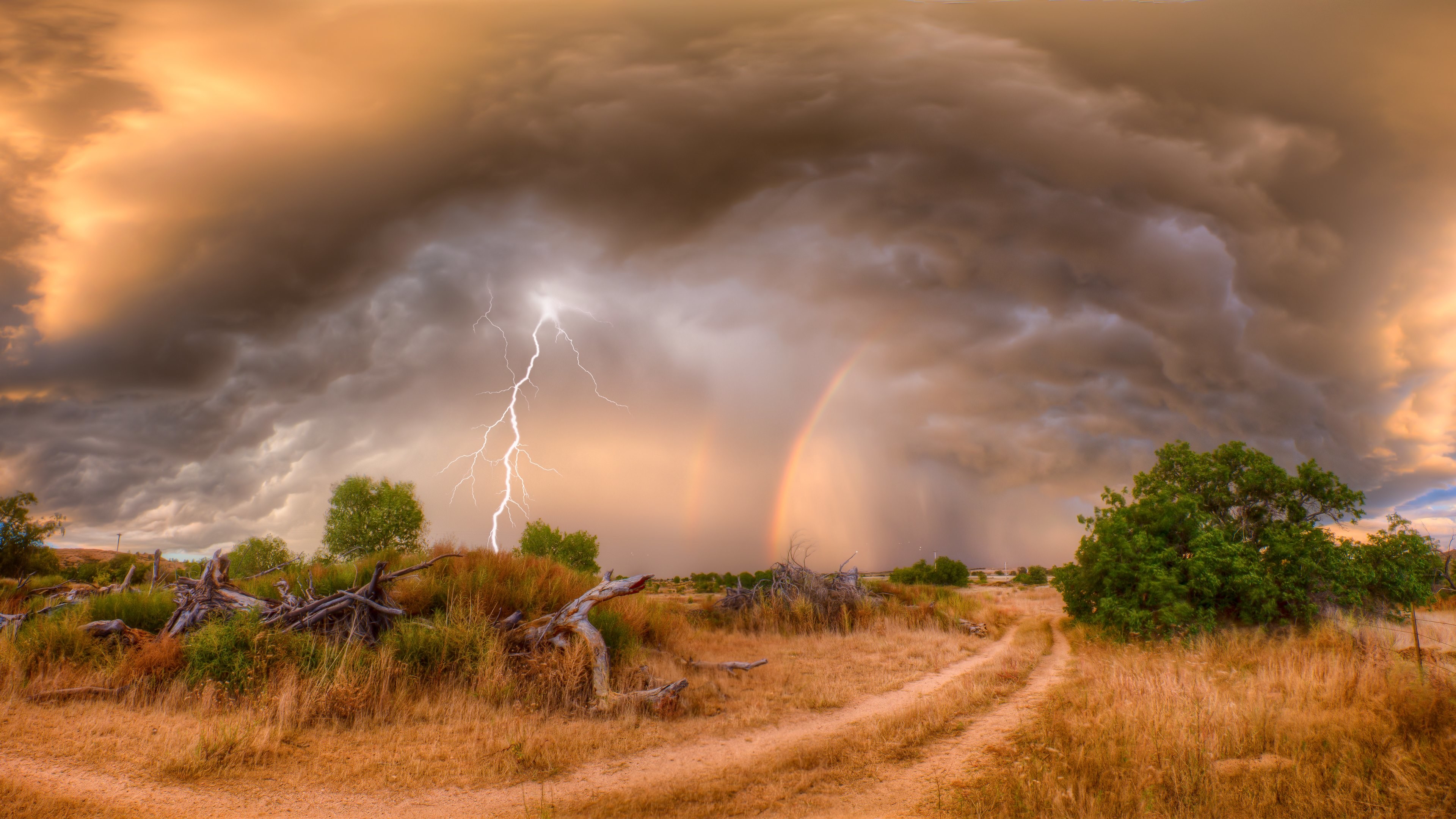 3840x2160 Nature: Lightning, Rainbow and Landscape Wallpapers :: HD Wallpapers