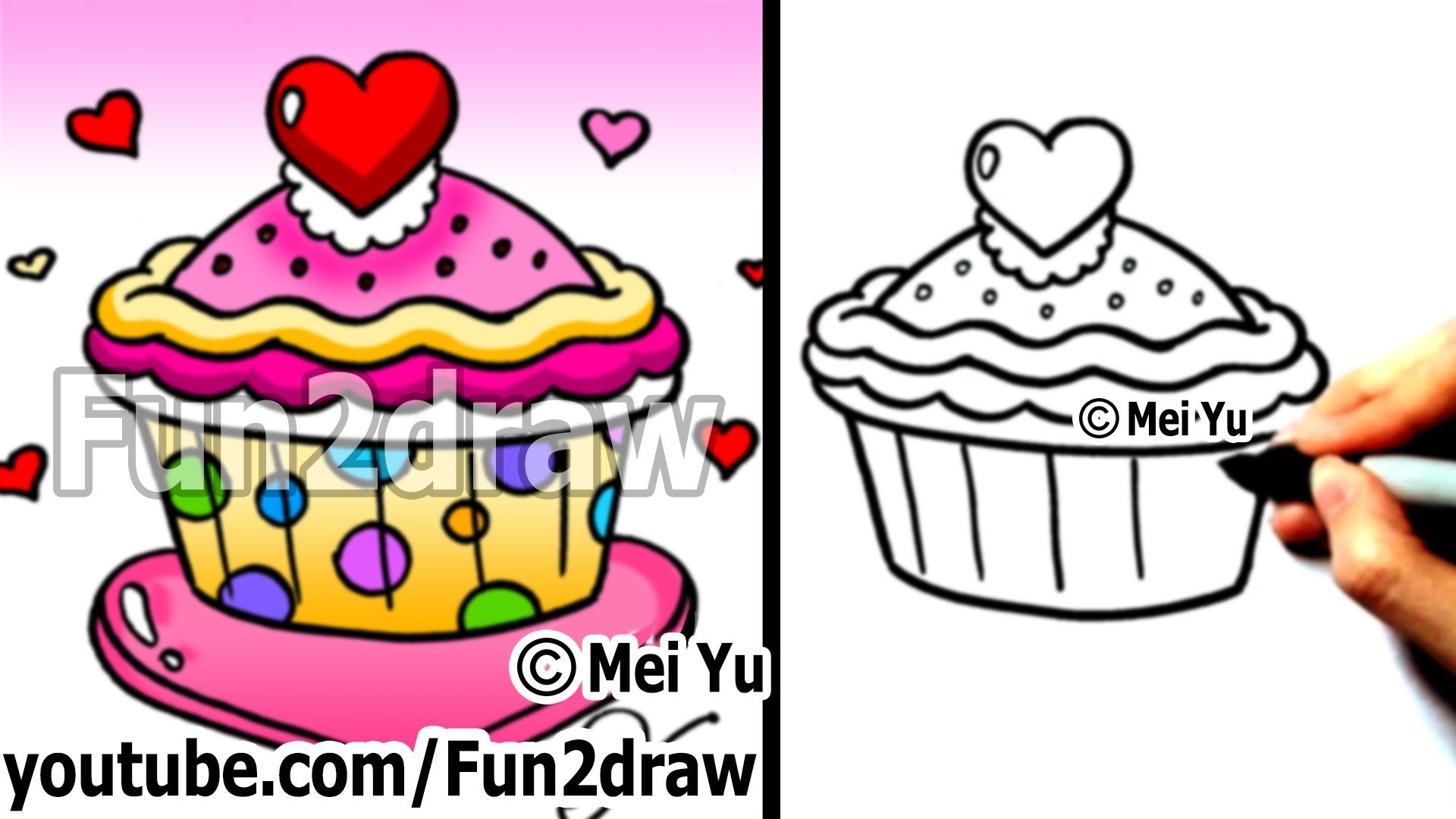 1920x1080 How to Draw a Heart Cupcake (Valentines Day) - Fun Things to Draw